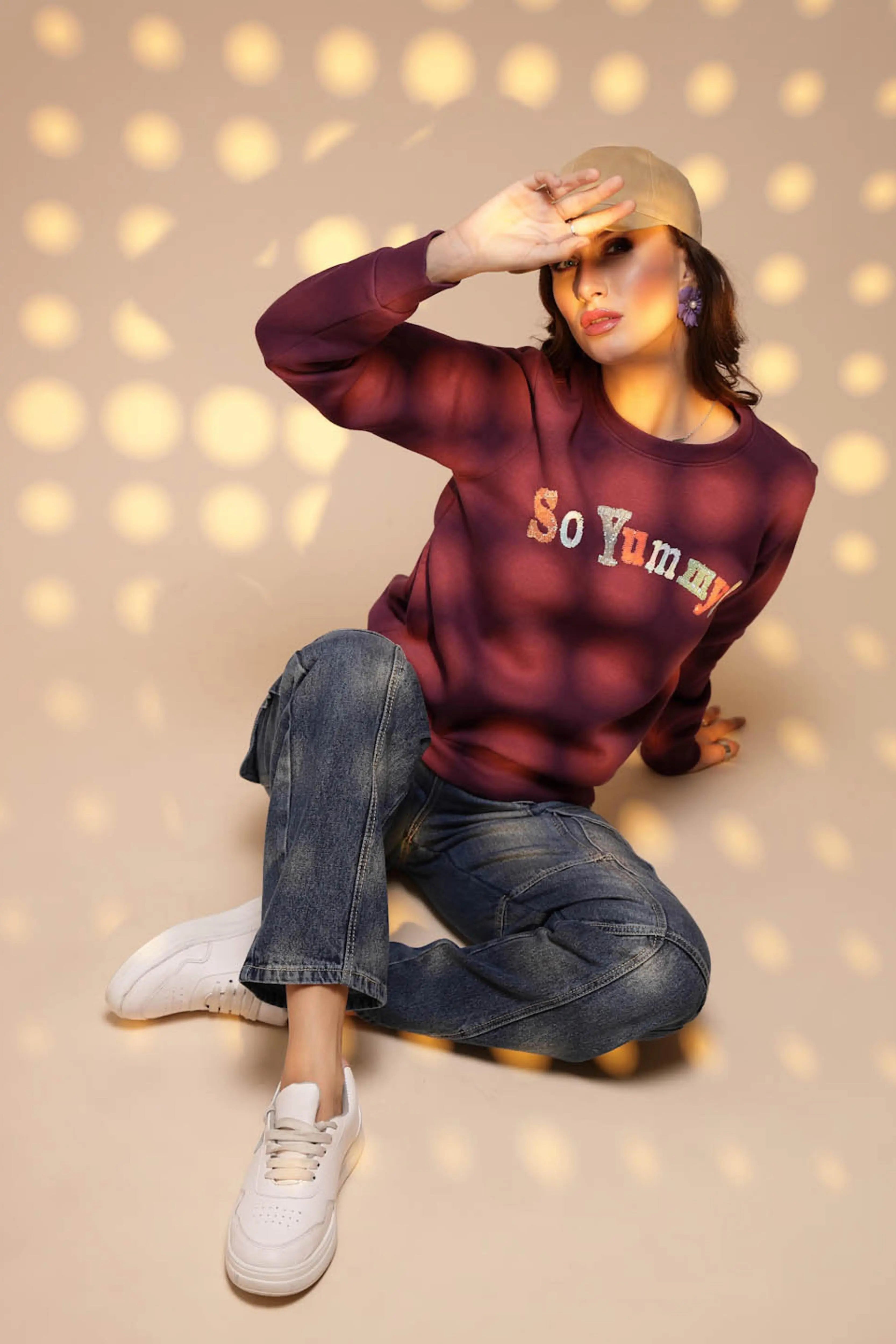 Maroon Hosiery Sweatshirt - Global Republic