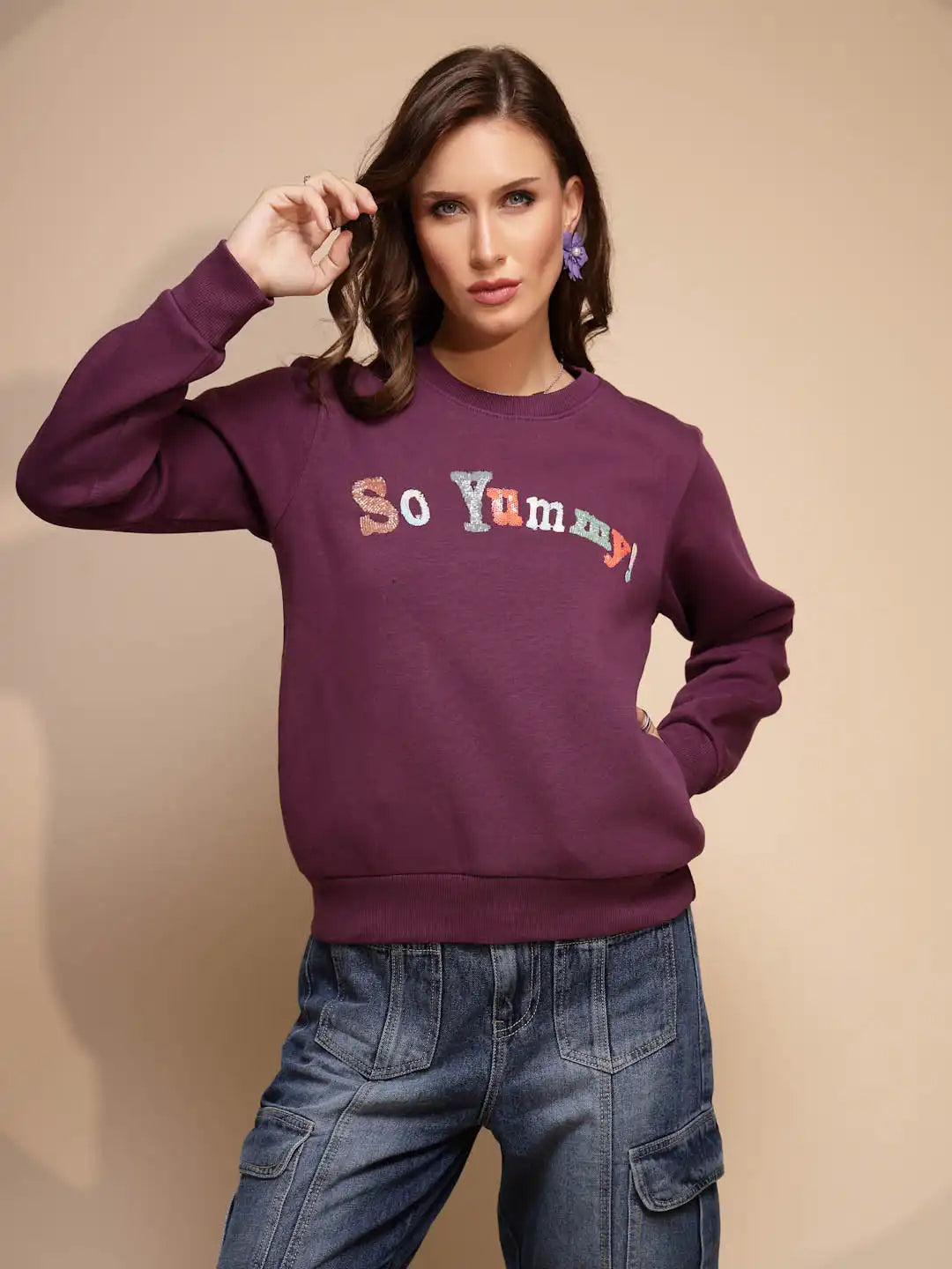 Maroon Hosiery Sweatshirt - Global Republic