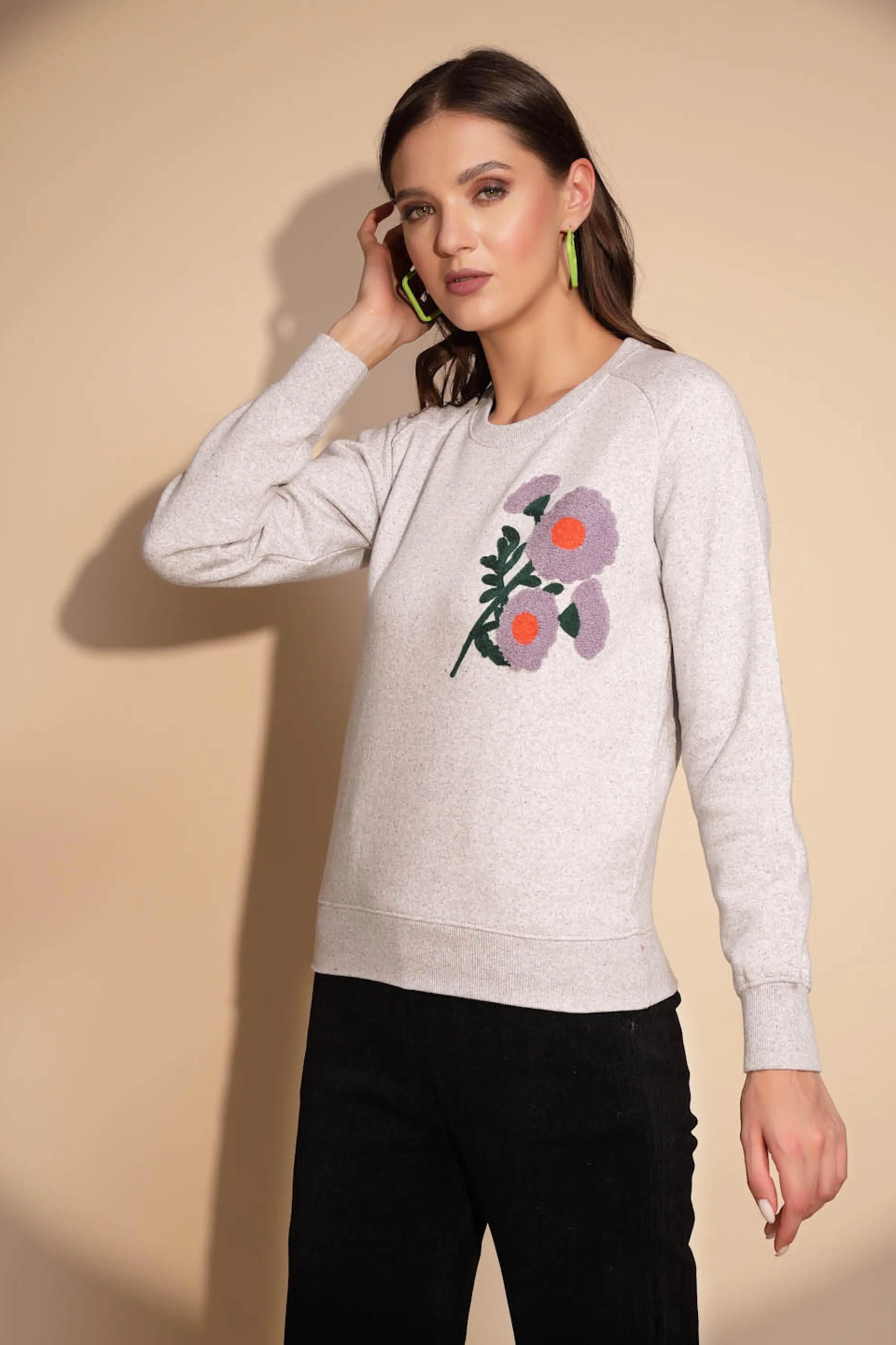 Grey Solid Hosiery Hooded Sweatshirt - Global Republic