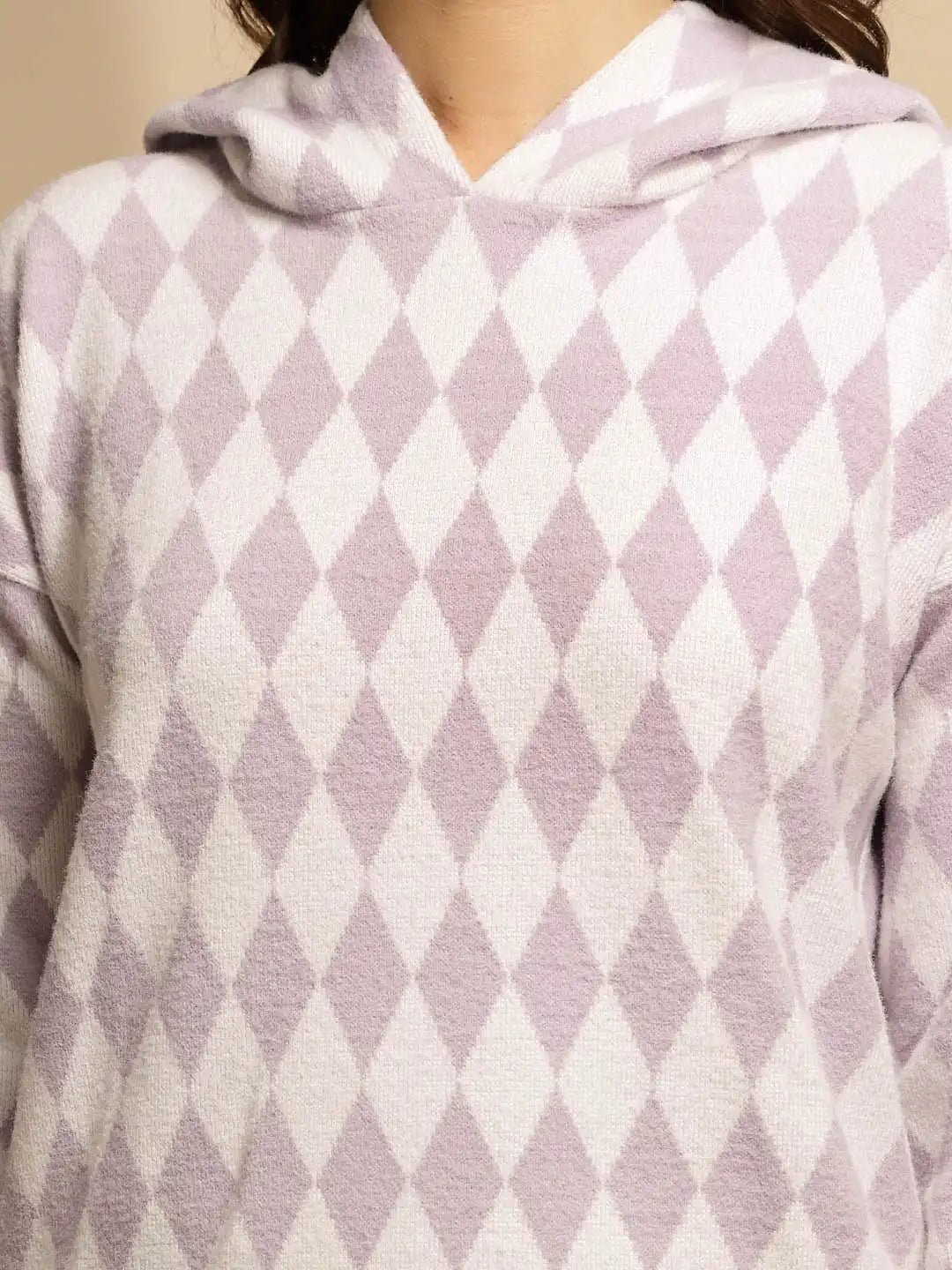 Purple Printed Full Sleeve Hood Hosiery Track Suit - Global Republic