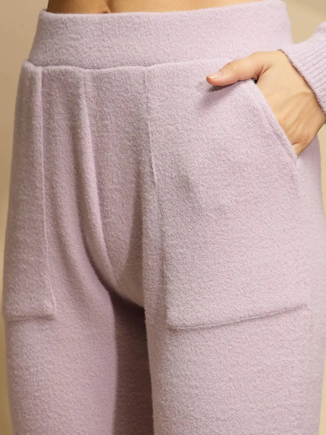 Purple Printed Full Sleeve Hood Hosiery Track Suit - Global Republic