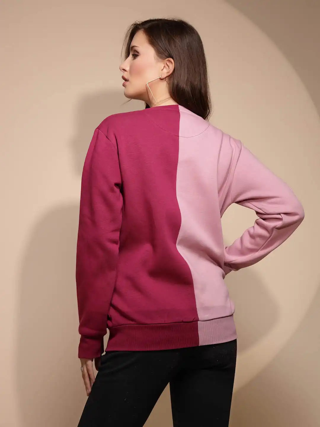 Solid Hosiery Pink Sweatshirt - Global Republic
