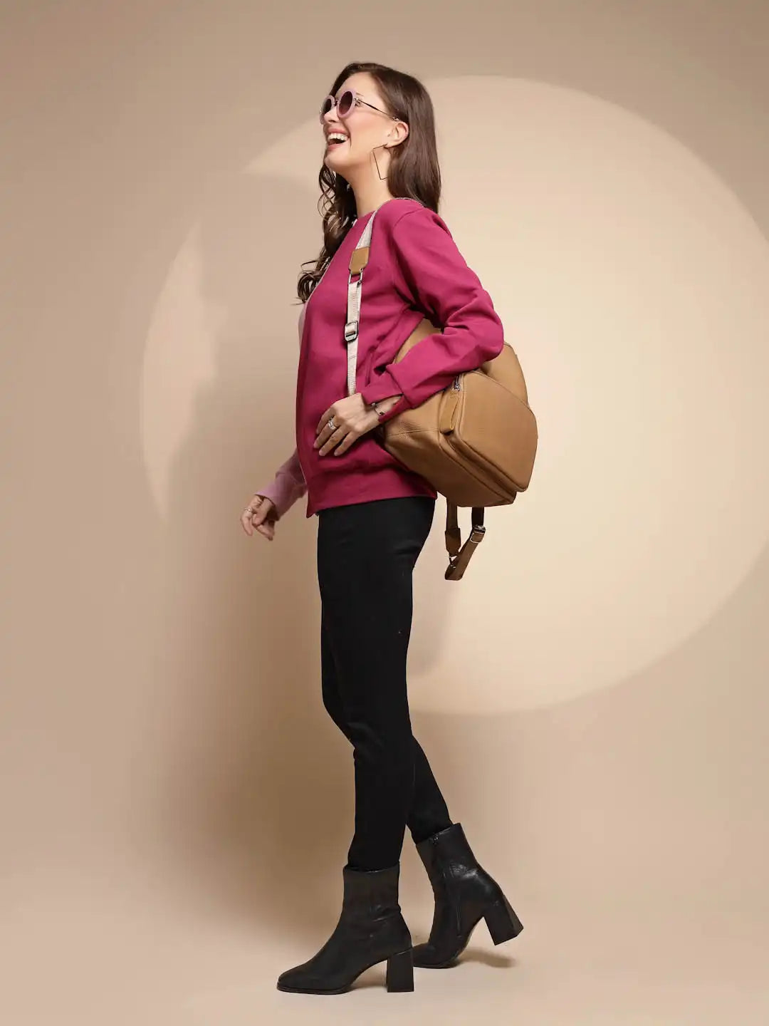 Solid Hosiery Pink Sweatshirt - Global Republic