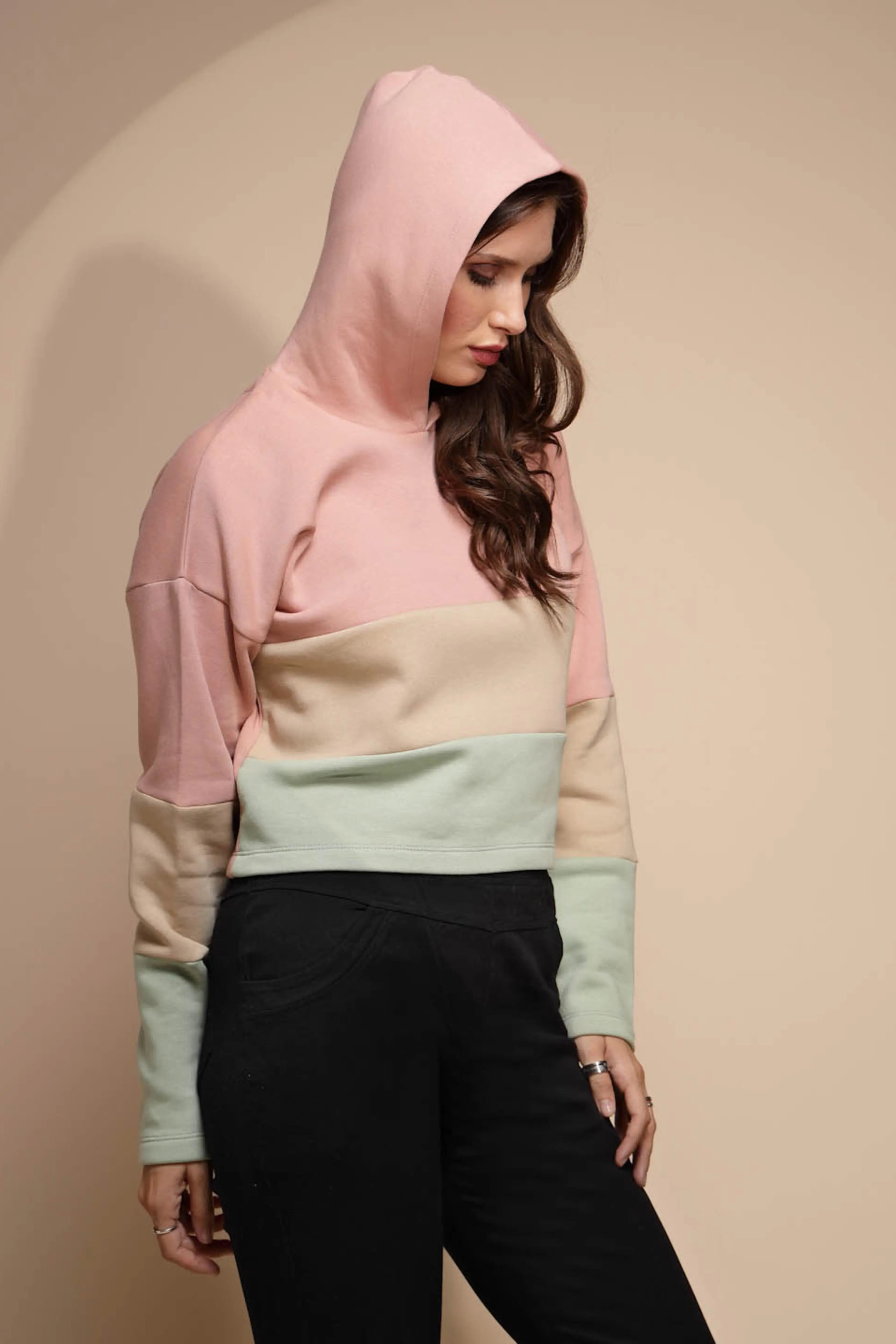 Multicolor Block Print Hood Sweatshirt - Global Republic