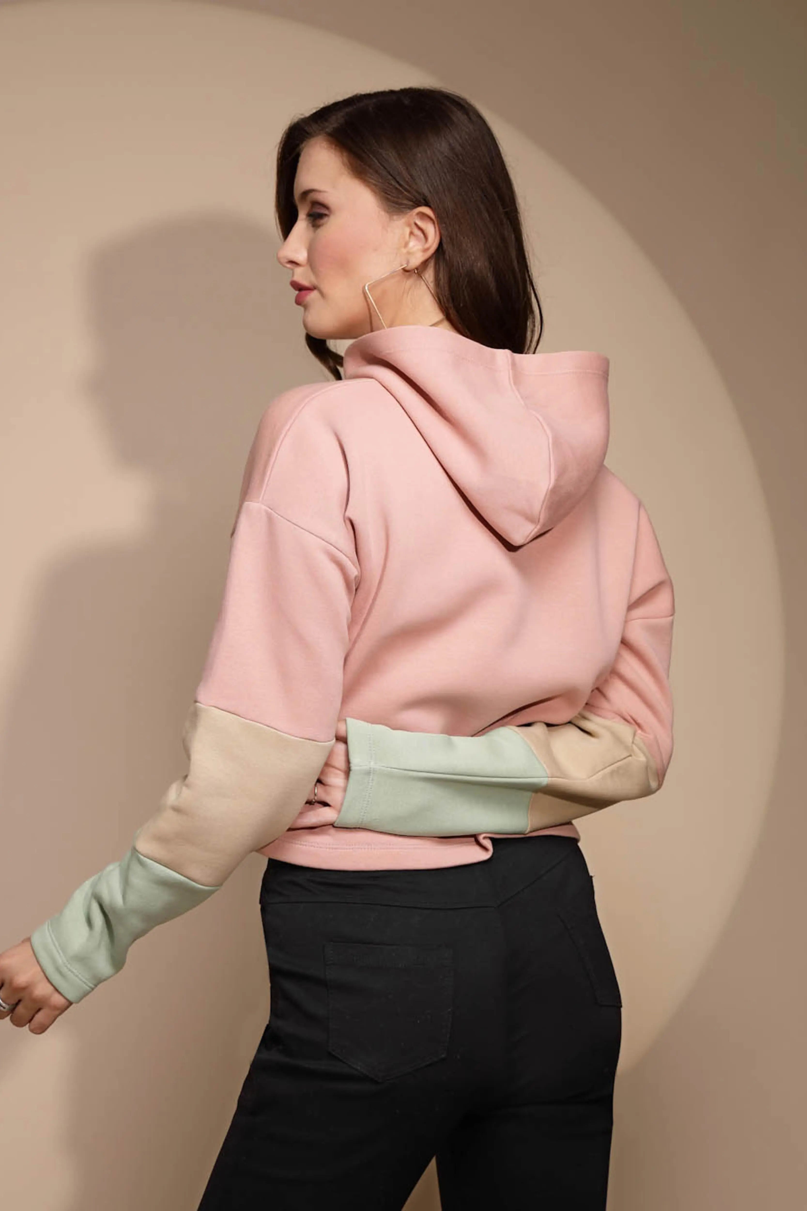 Multicolor Block Print Hood Sweatshirt - Global Republic