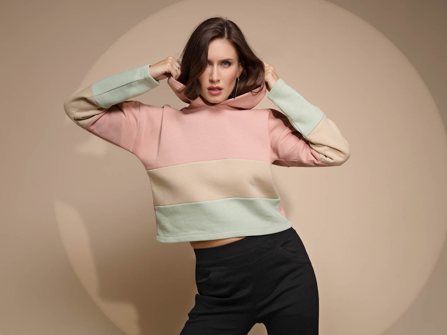 Multicolor Block Print Hood Sweatshirt - Global Republic