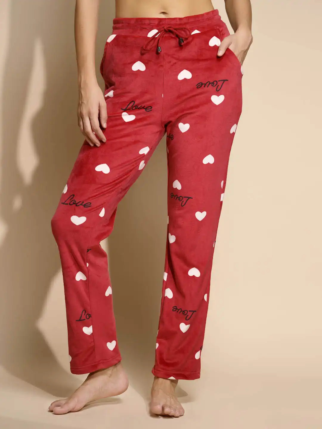 Red Solid Low Rise Cotton Lower - Global Republic