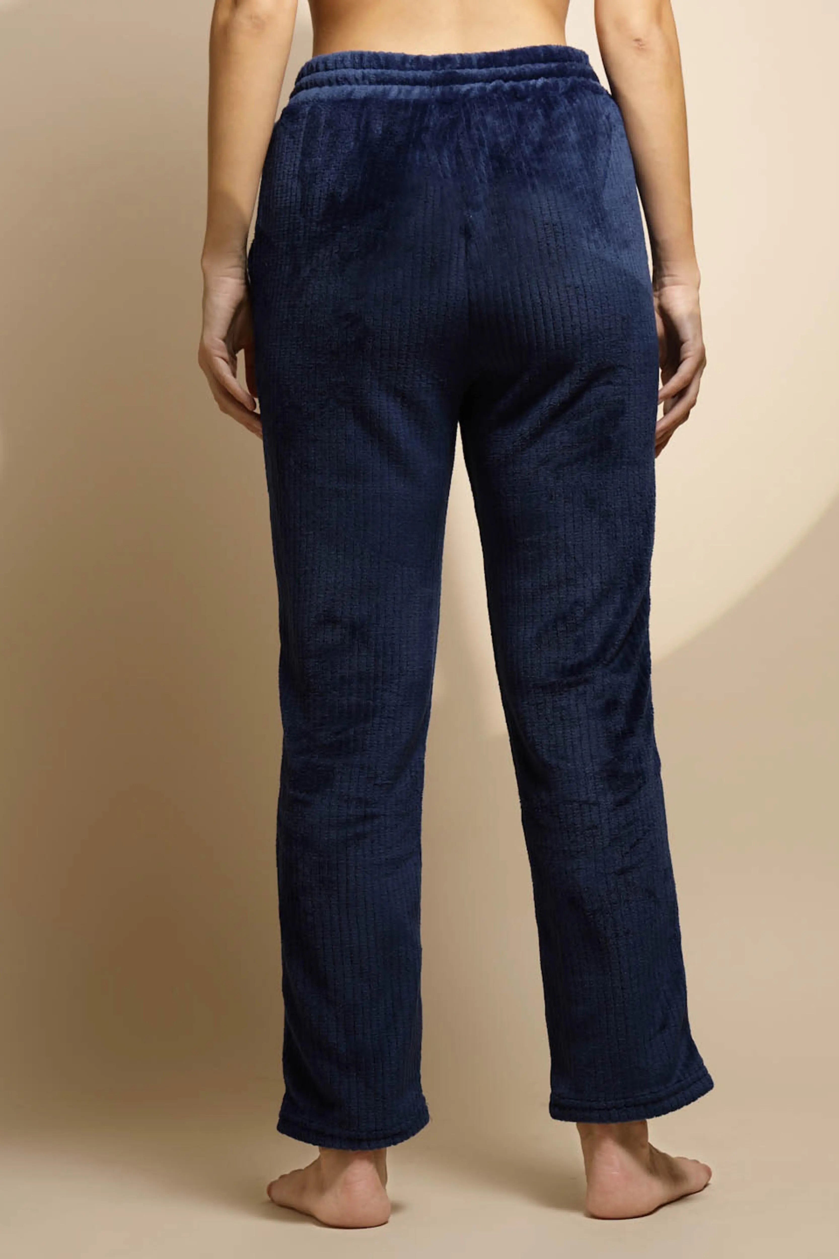Blue Solid Mid Rise Cotton Lower - Global Republic