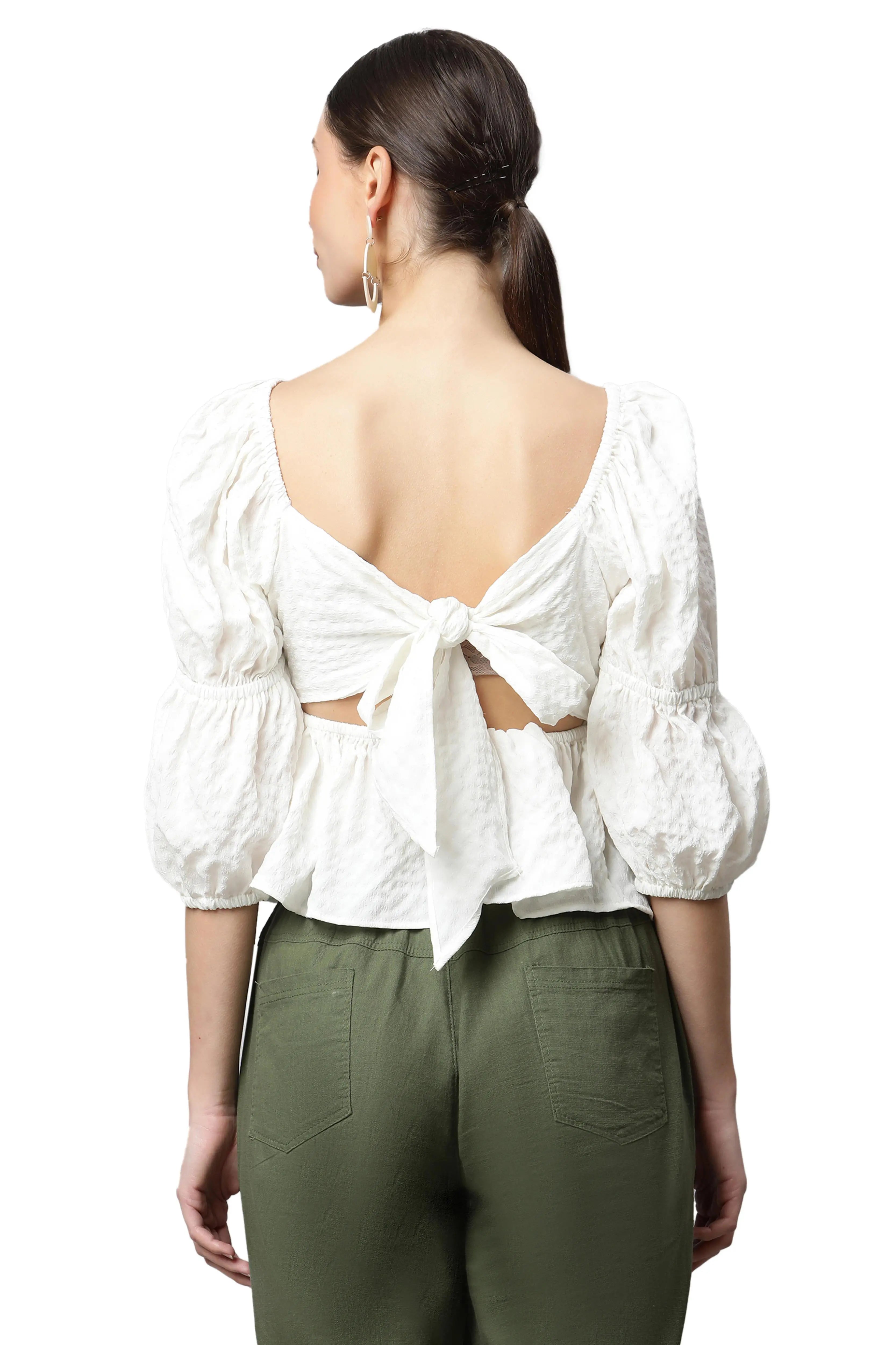 Green Off-Shoulder Peplum Top - Global Republic