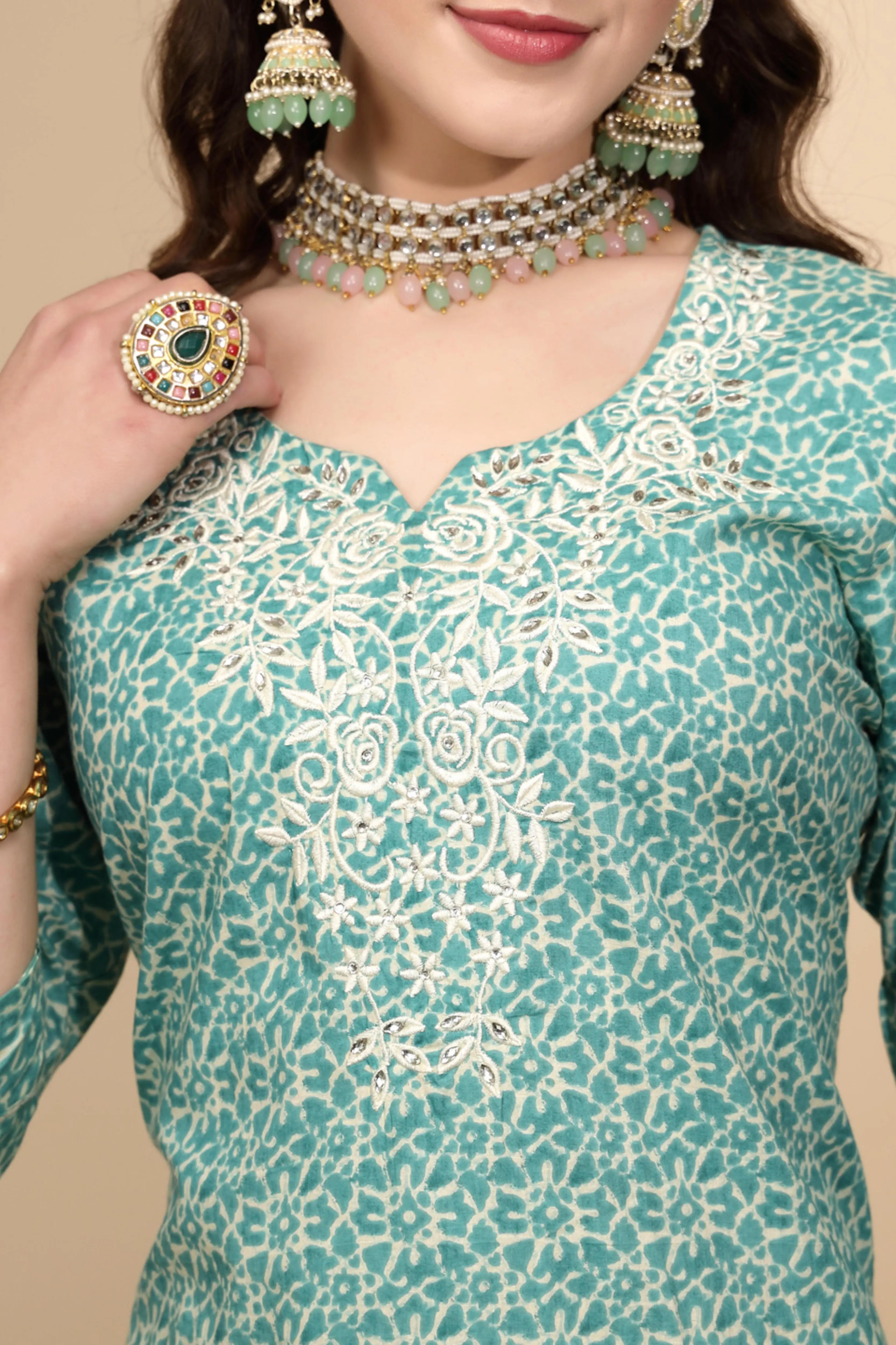 Green Cotton Suit Set - Global Republic