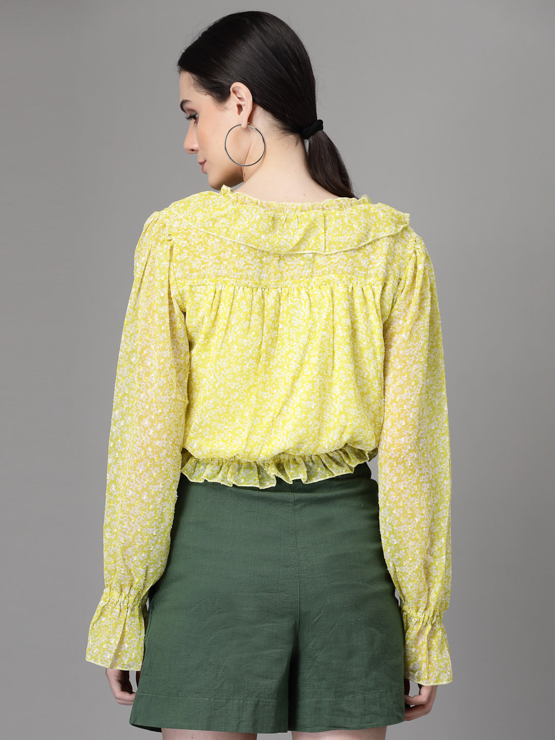 Purple Dobby Printed Crop Top - Global Republic