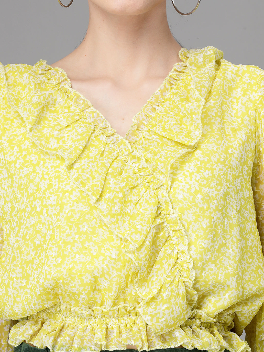 Purple Dobby Printed Crop Top - Global Republic