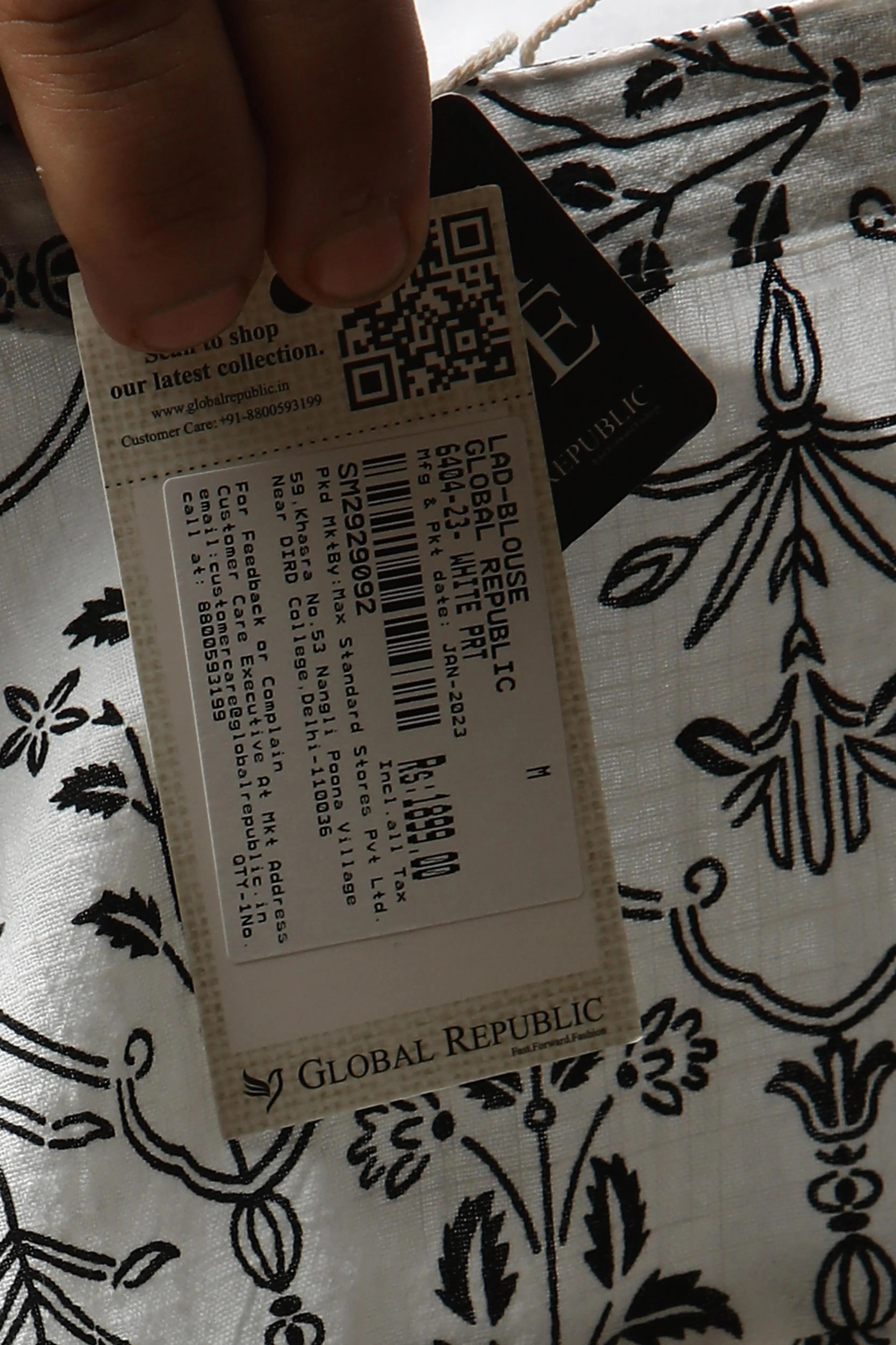 Beige Floral Cotton Top - Global Republic