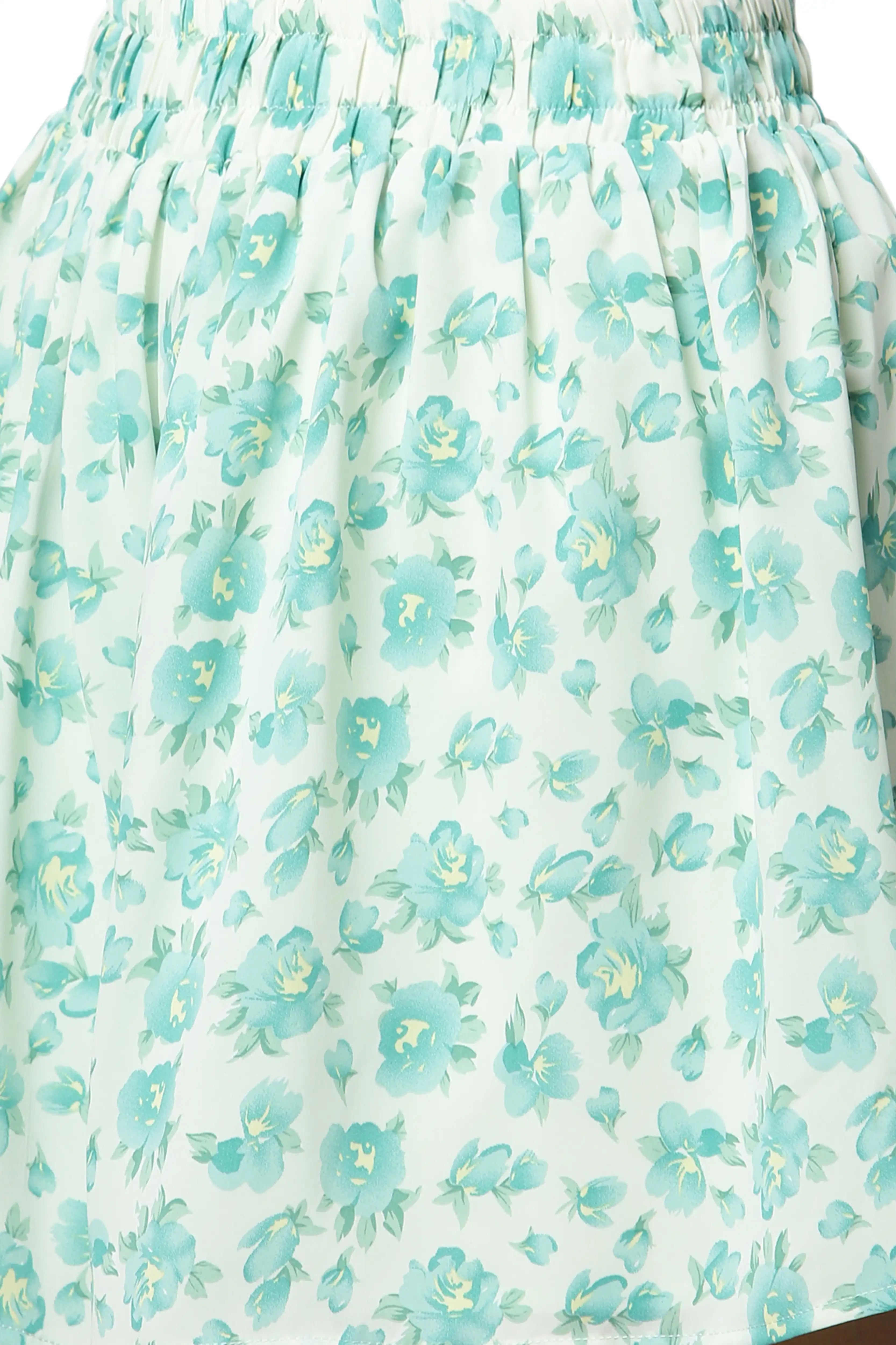 Green Mini-White Floral Short Set