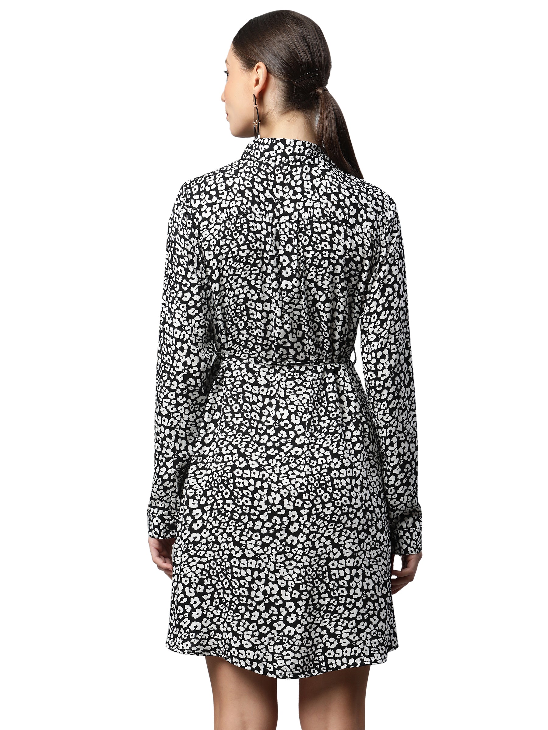 Grey Floral Printed Ruched Dress - Global Republic