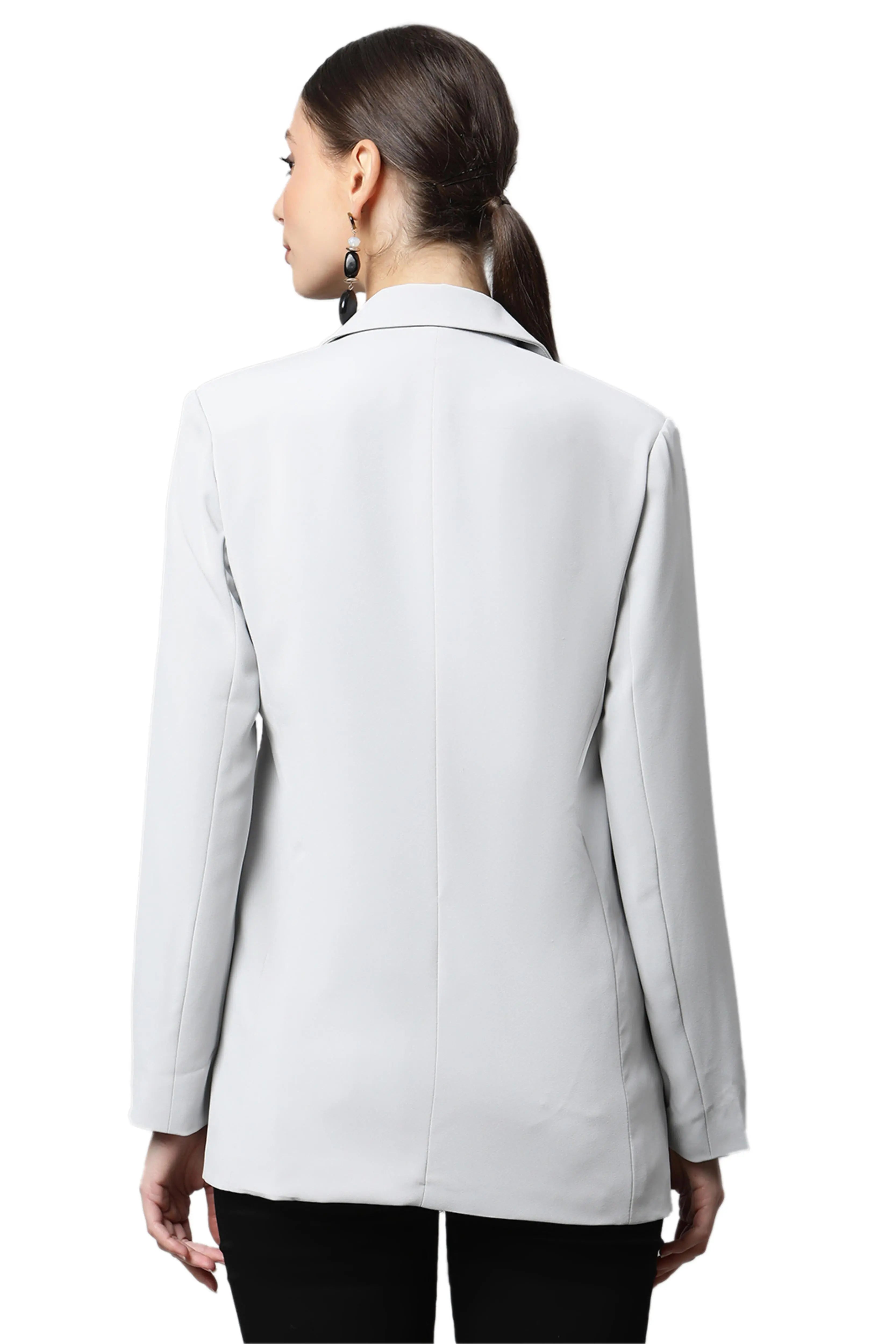 Grey Cotton Formal Coat