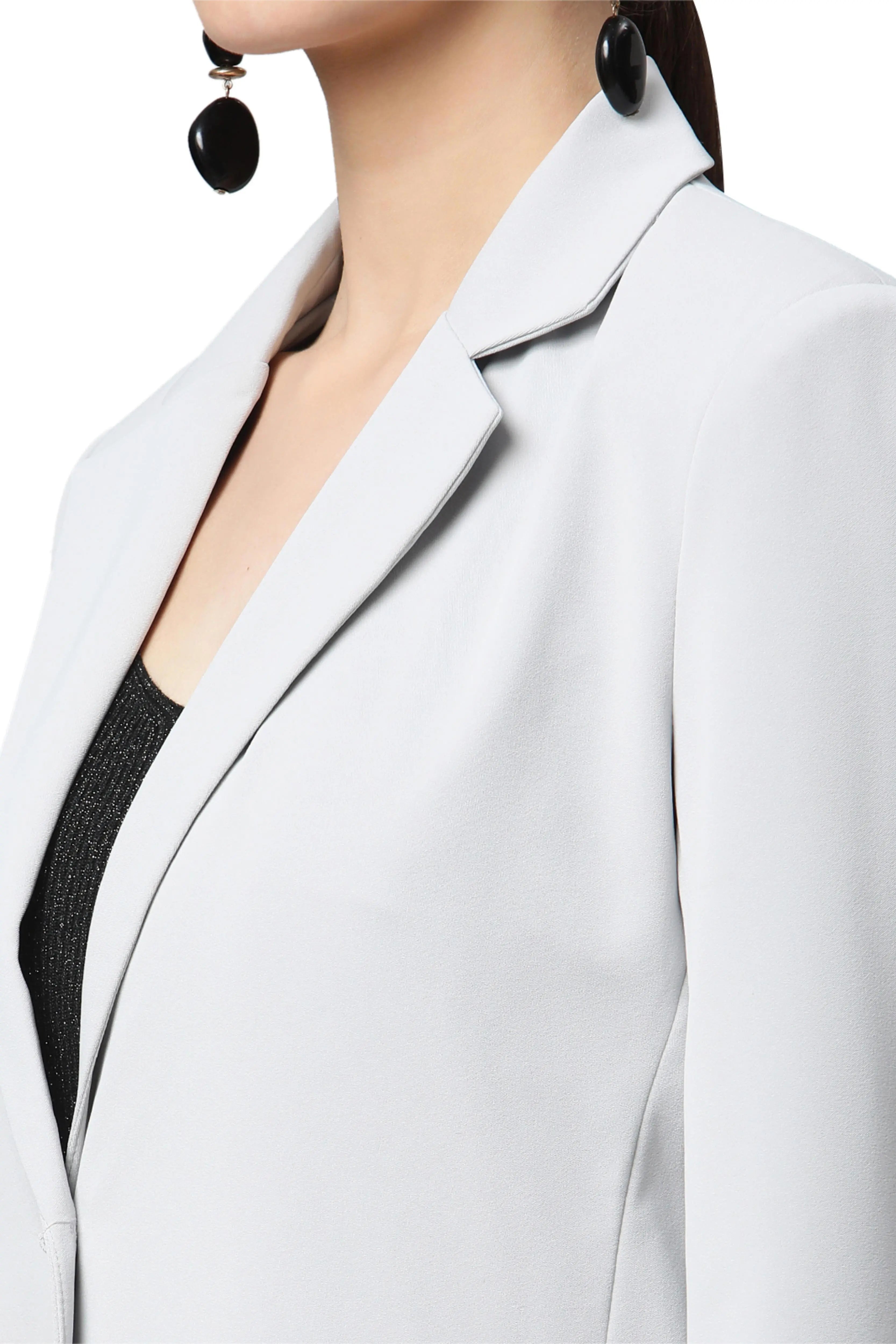 Grey Cotton Formal Coat