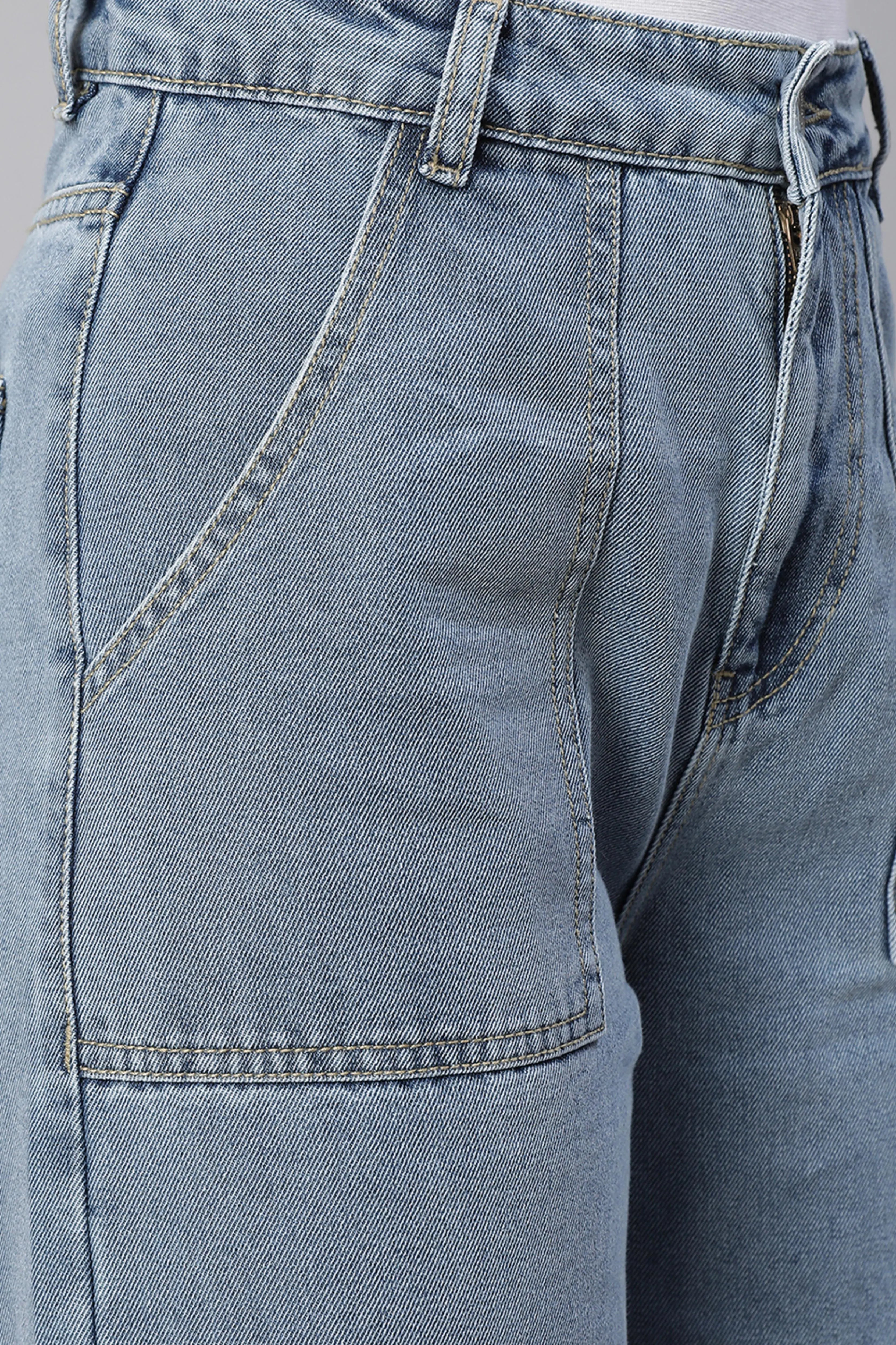 Blue Flared Leg Stretchable Jeans - Global Republic