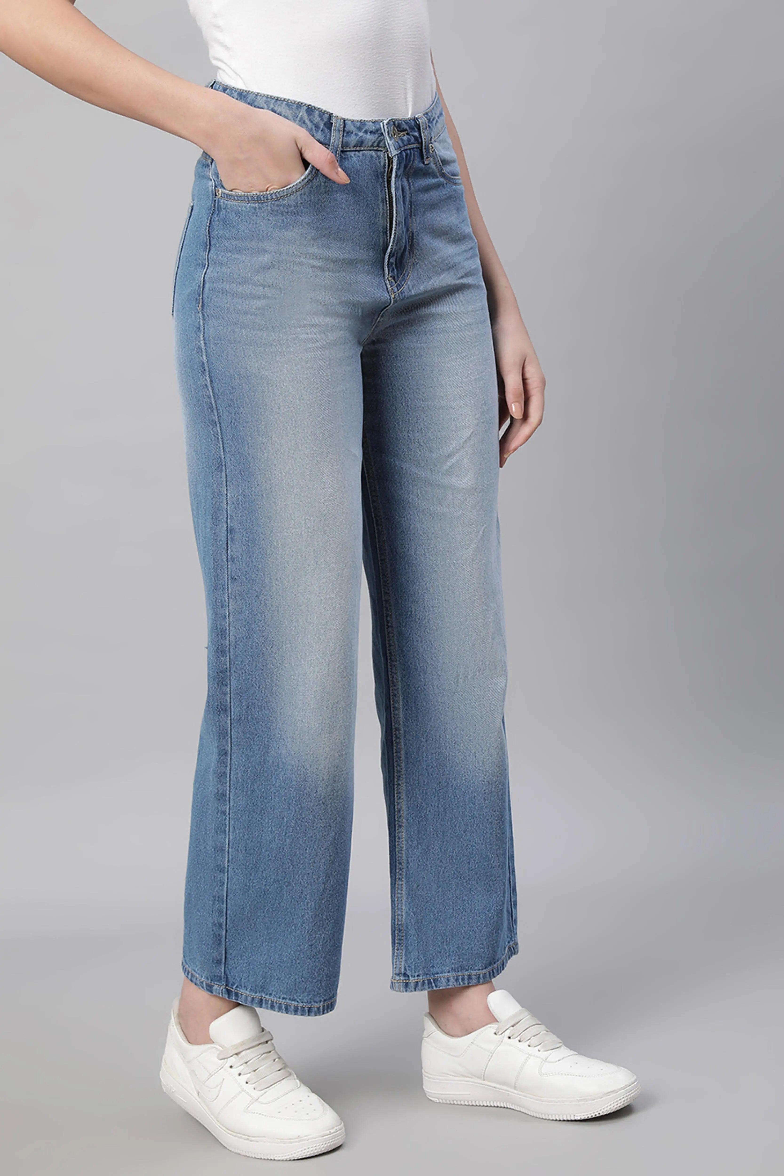 Blue Ankle Length Stretchable Jeans - Global Republic