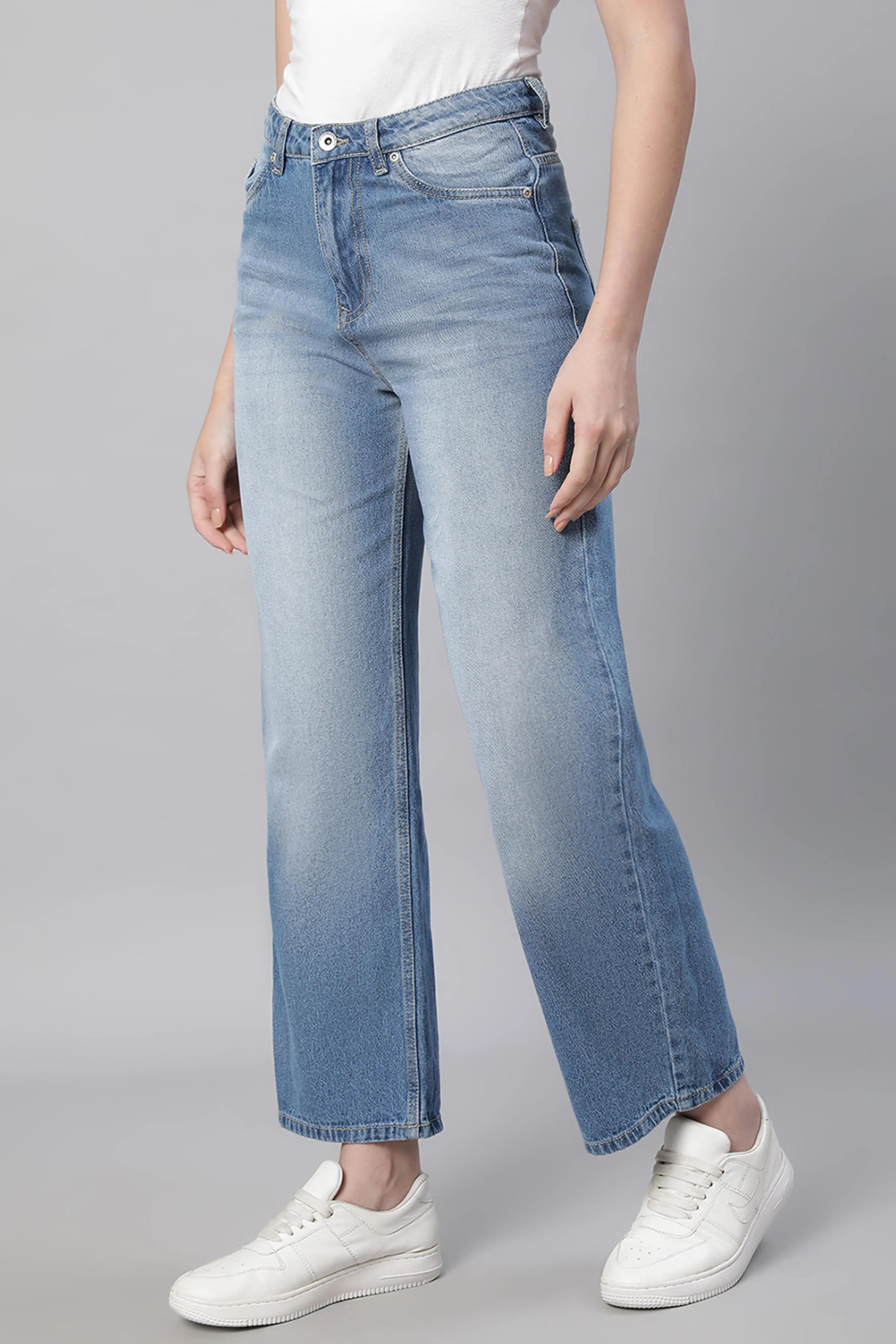 Blue Ankle Length Stretchable Jeans - Global Republic