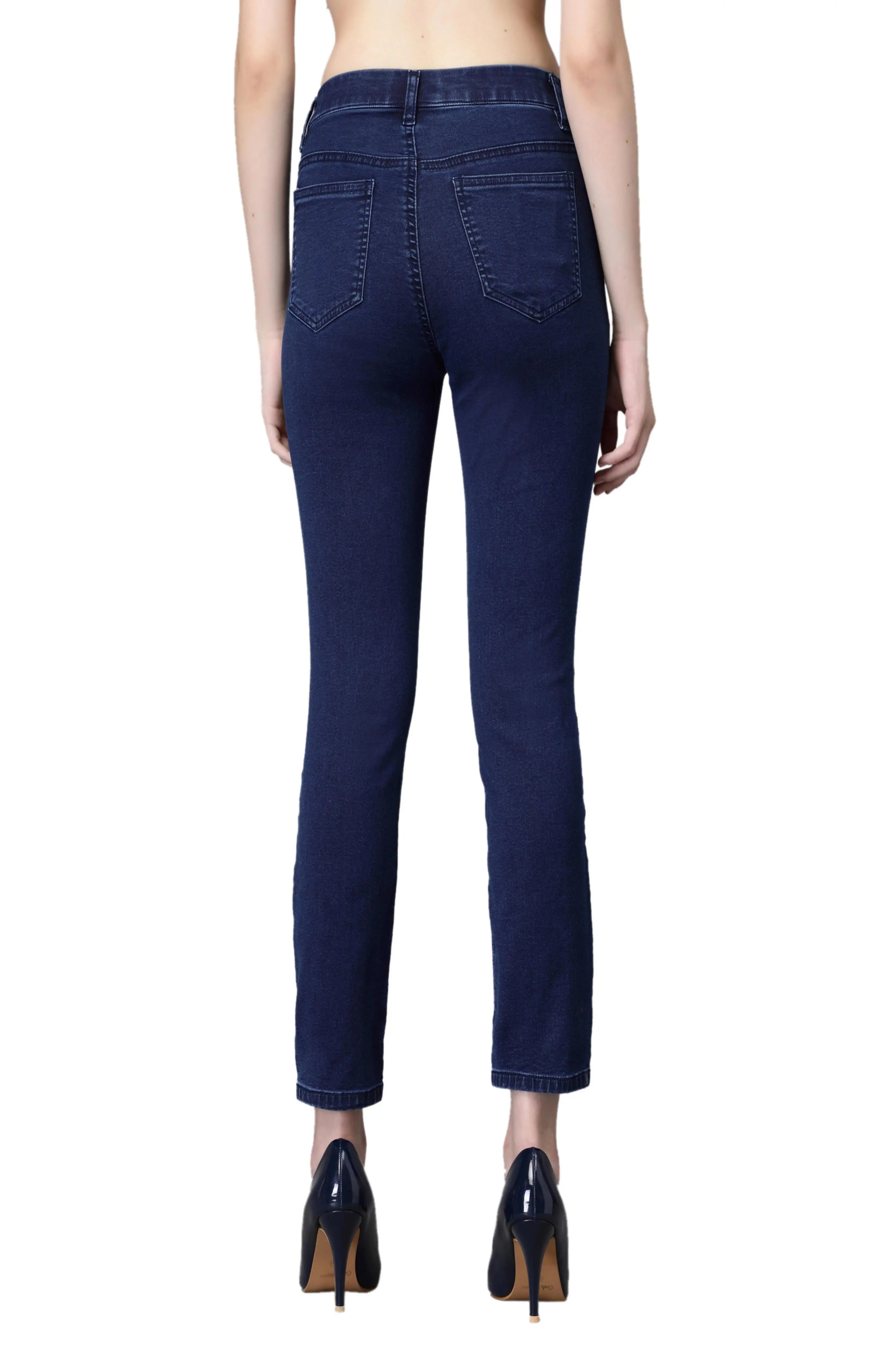 Blue Cotton Blend Stretchable Jegging - Global Republic