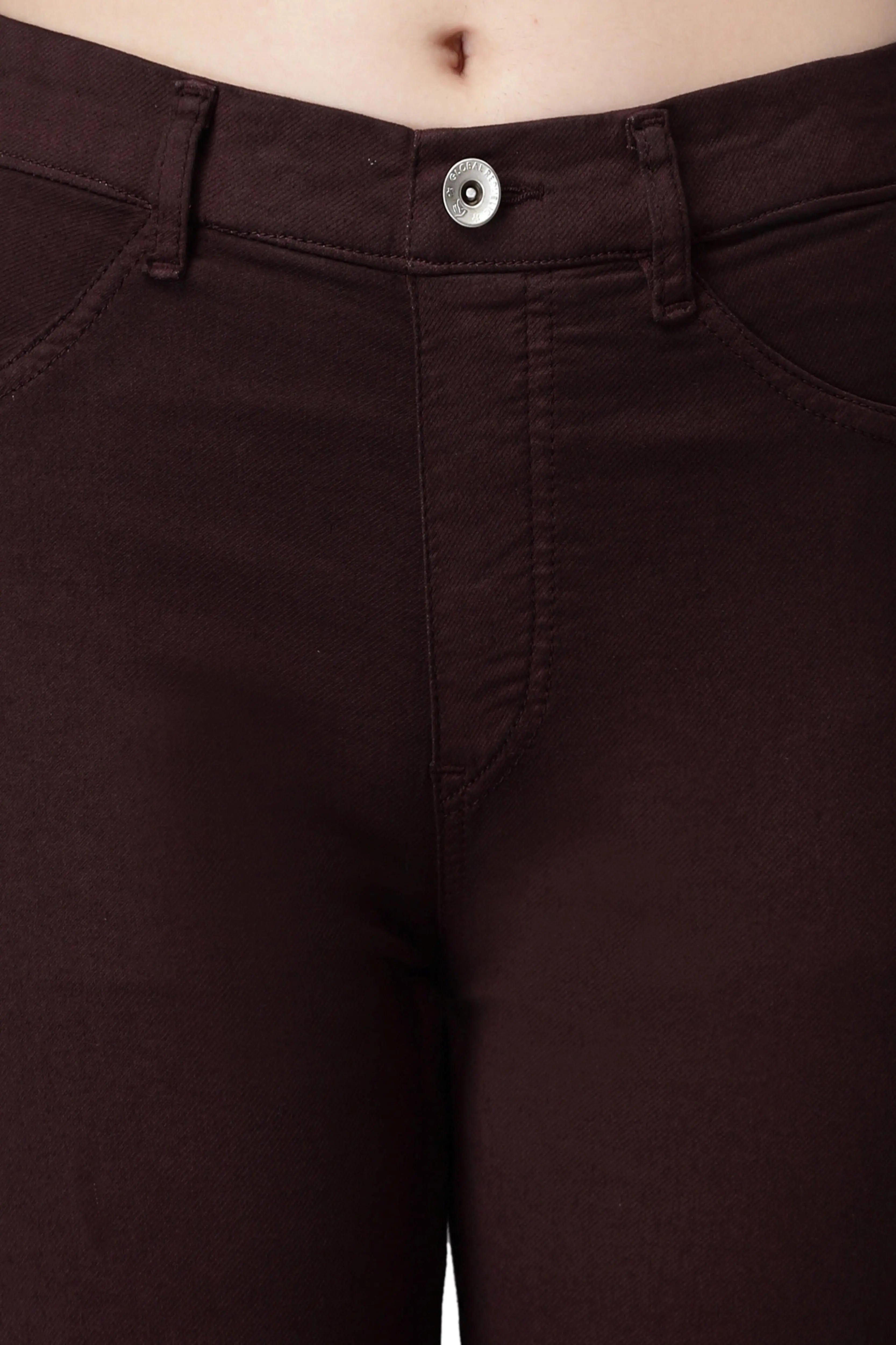 Women Dark Brown Denim Stretchable Jegging - Global Republic