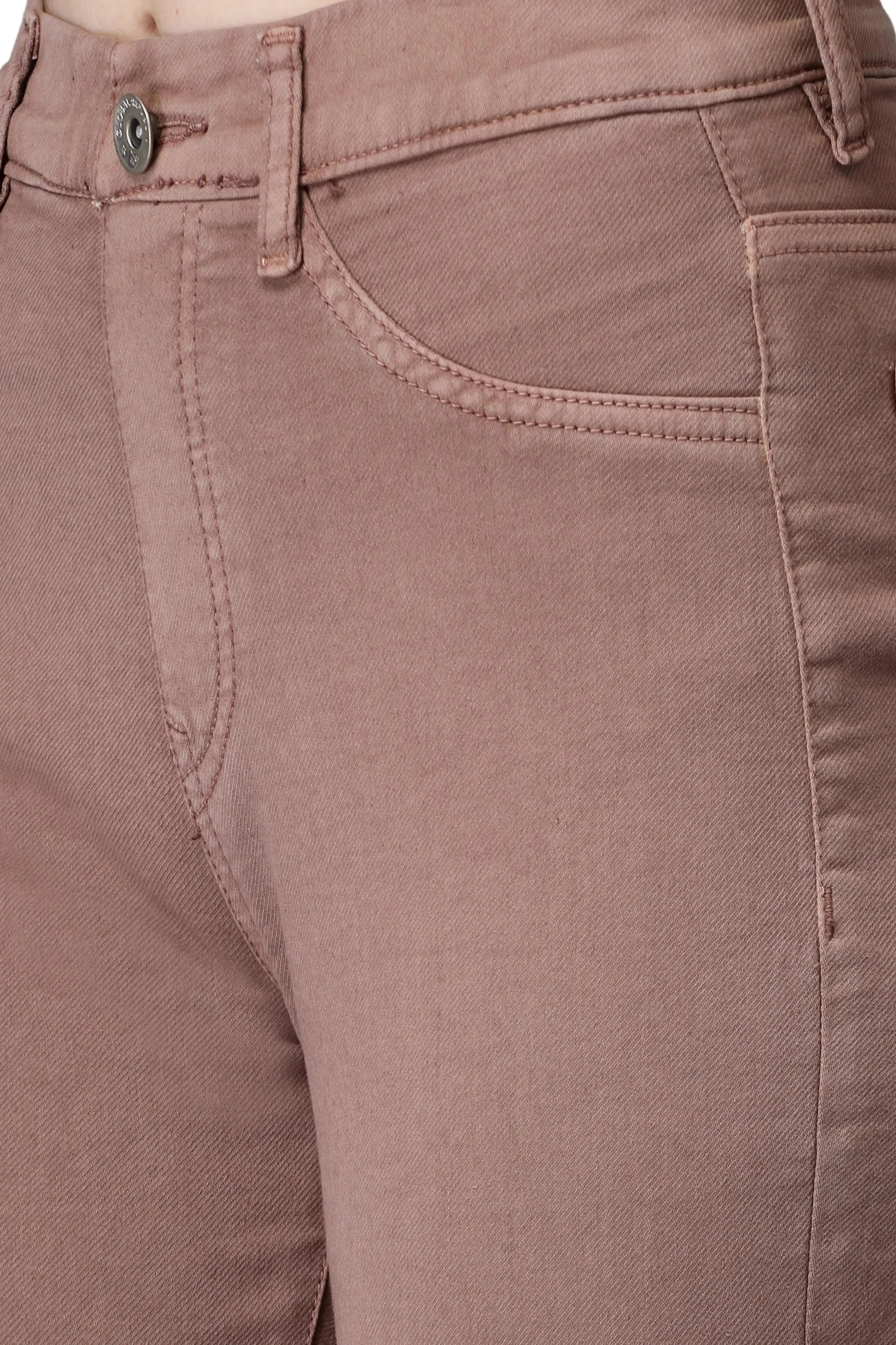 Women Brown Denim Skin-Fit Stretchable Jegging - Global Republic