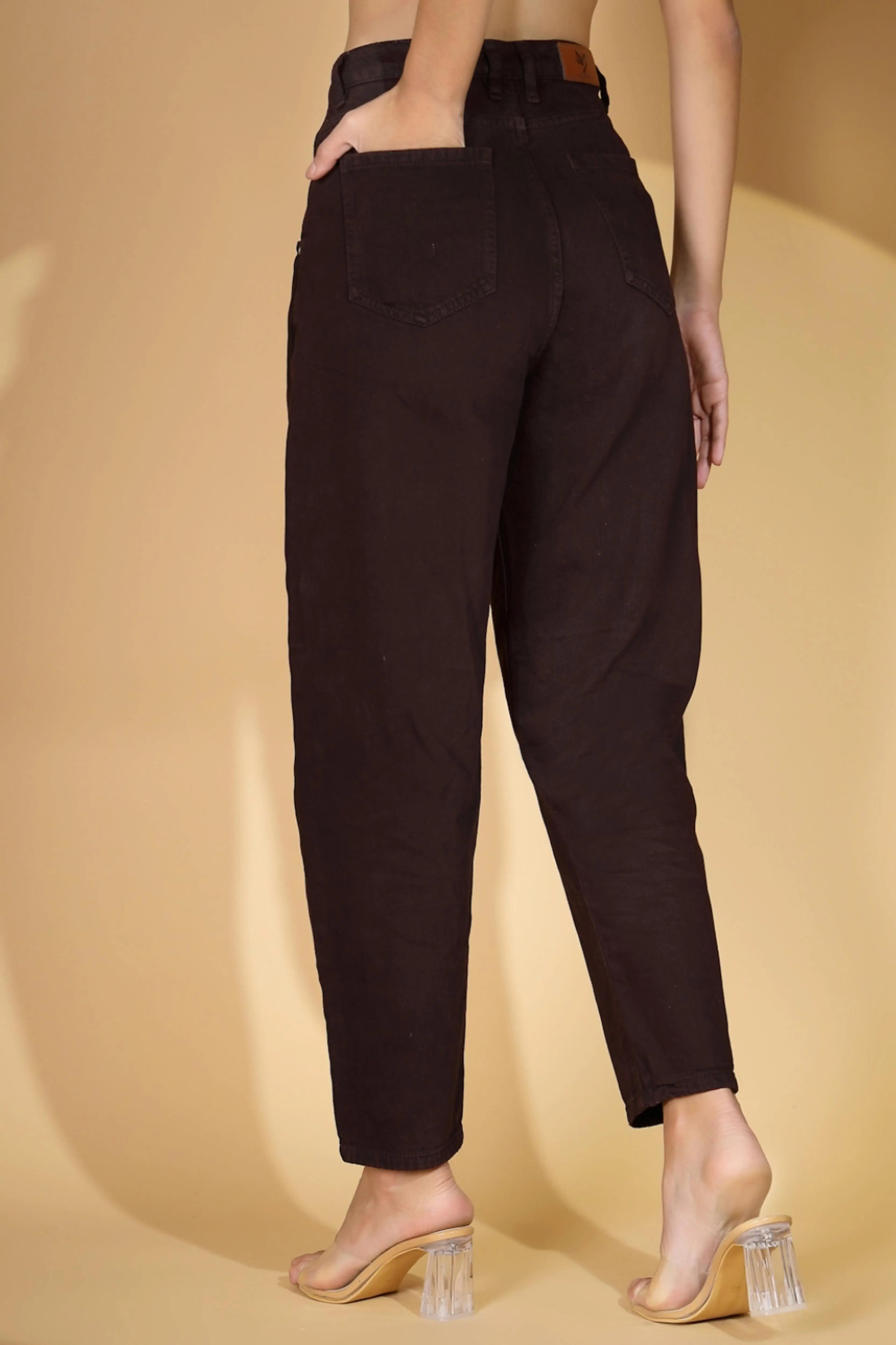 Brown Regular Fit Stretchable Jeans - Global Republic