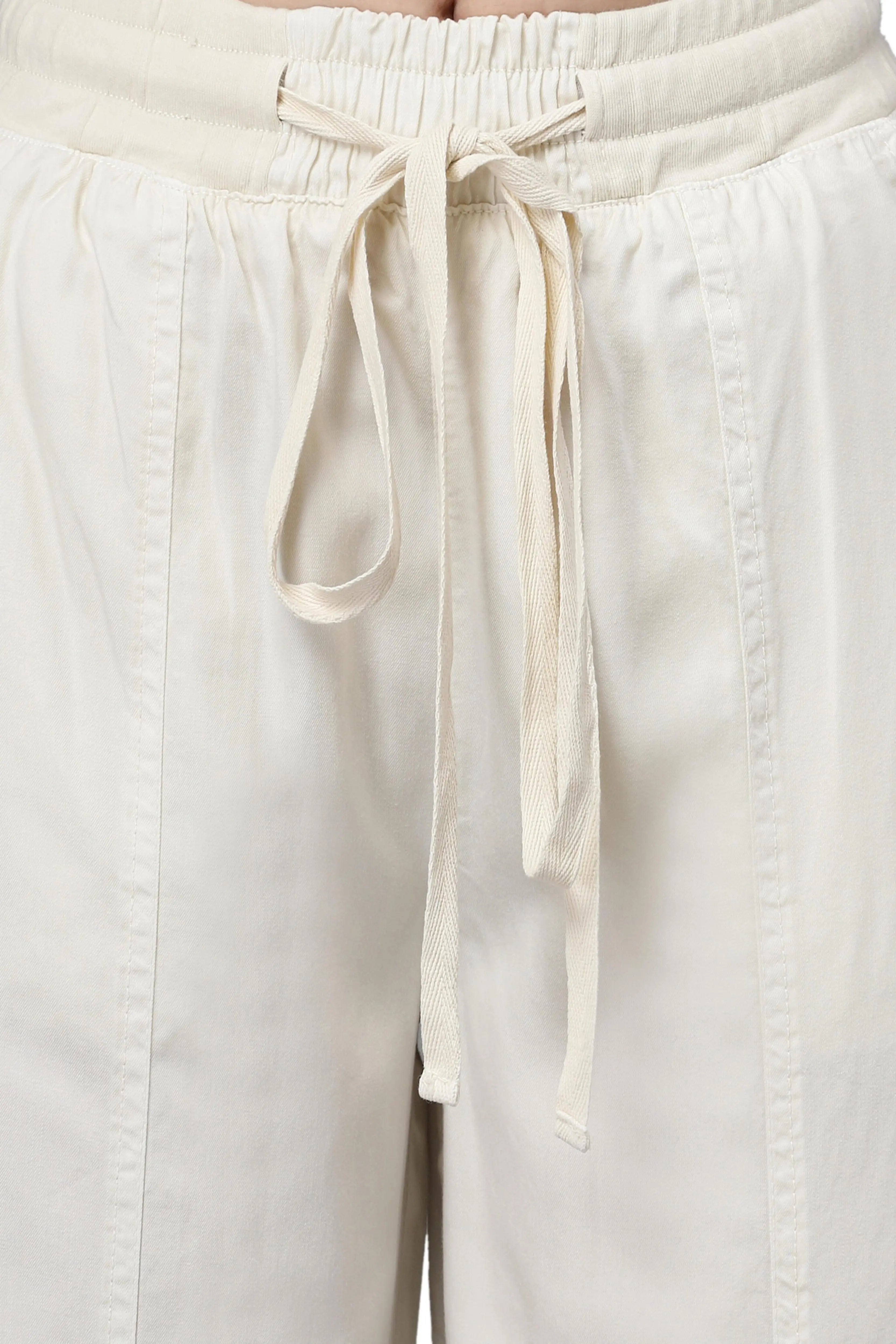 Cream Cotton Solid Lower - Global Republic