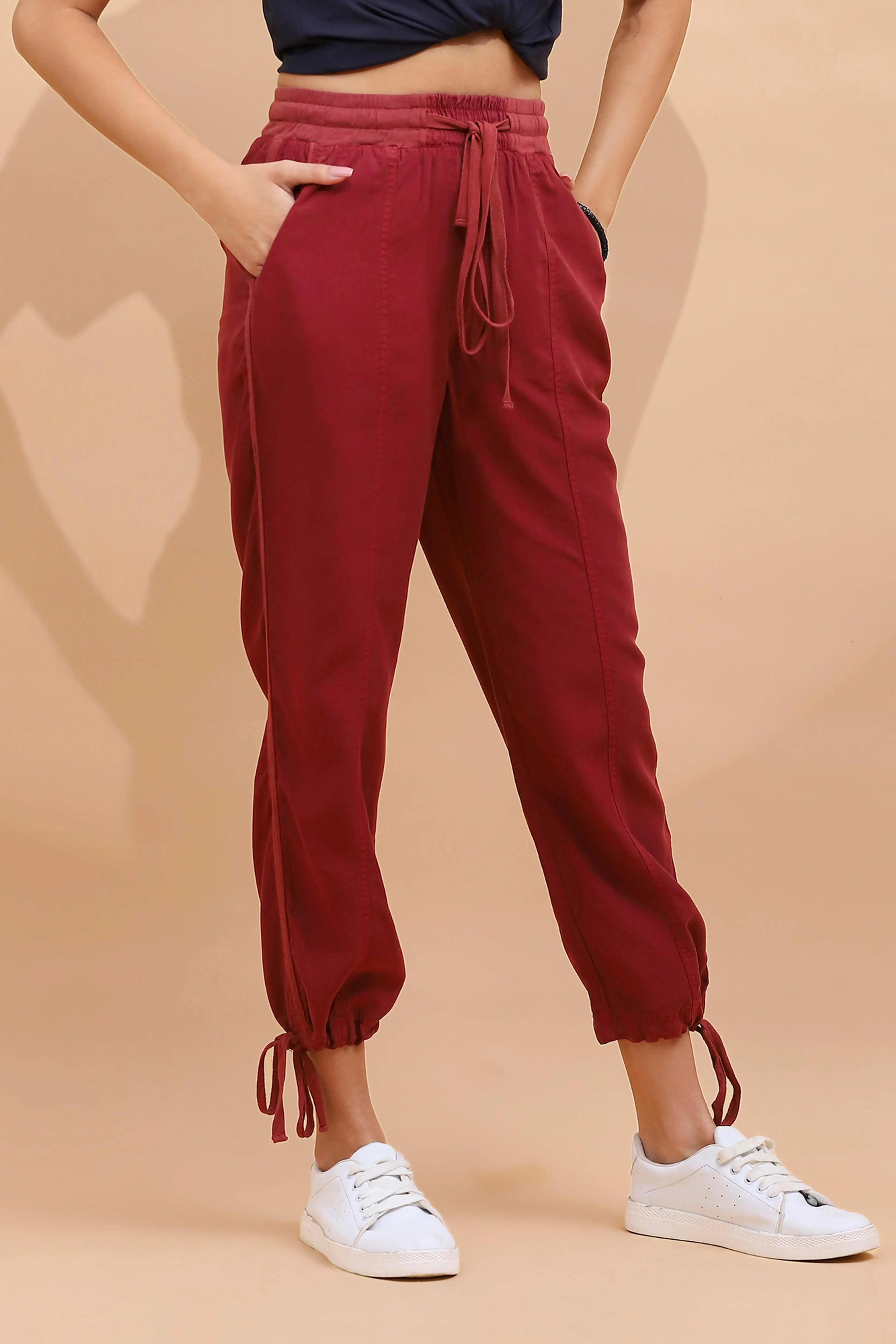 Wine Cotton Solid Lower - Global Republic