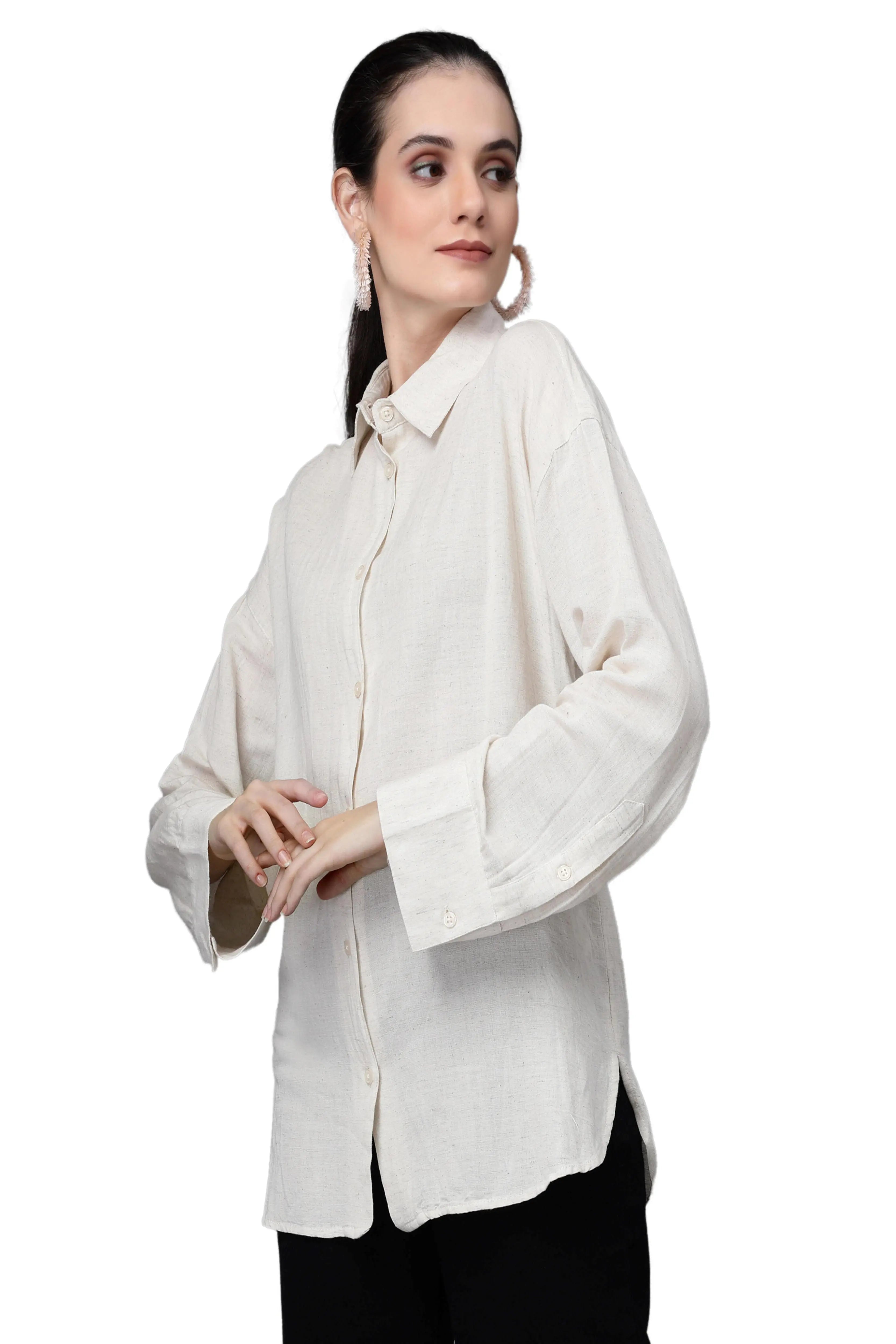 Natural Loose Fit Cotton Shirt - Global Republic