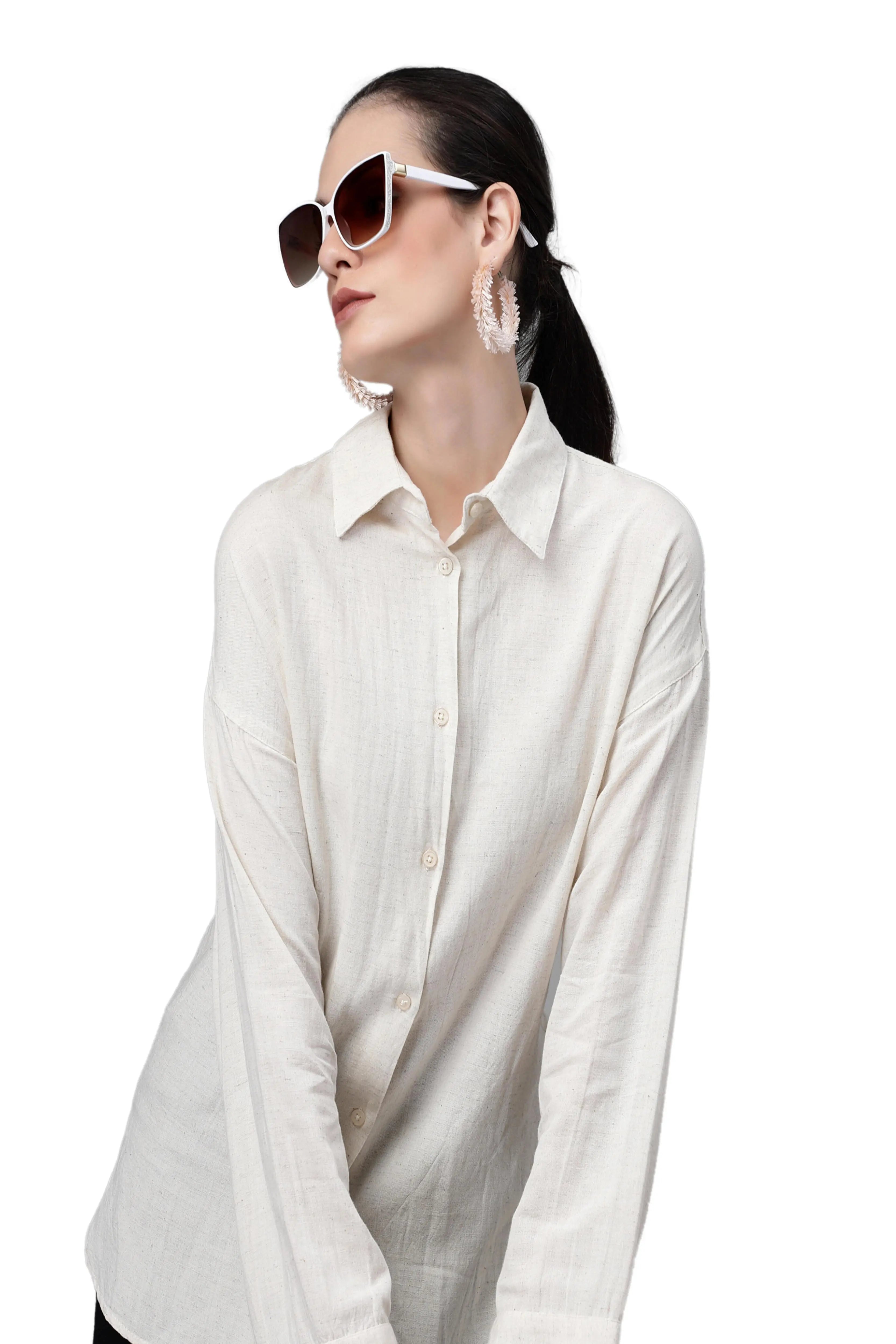 Natural Loose Fit Cotton Shirt - Global Republic