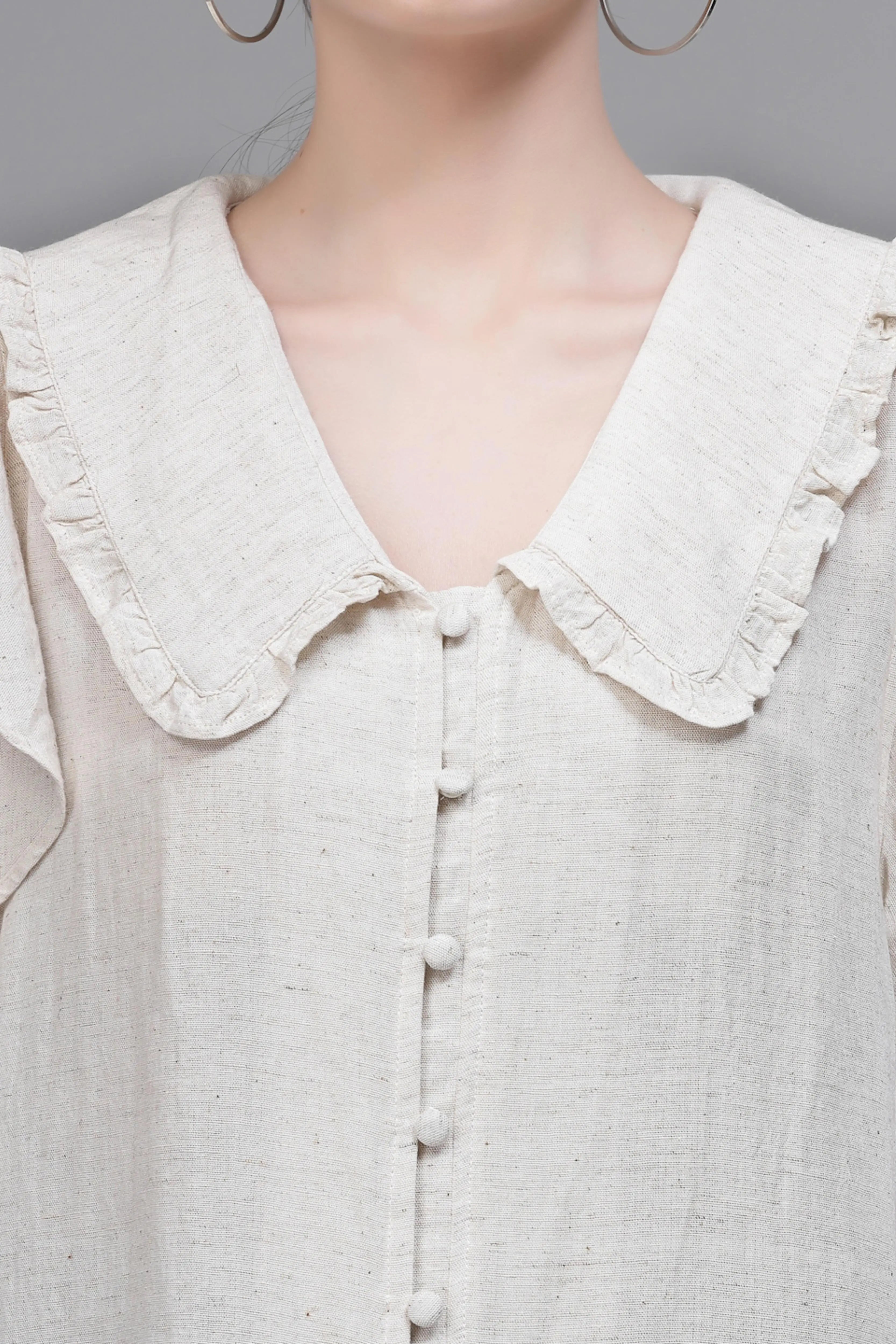 White Peter Pan Collar Top - Global Republic