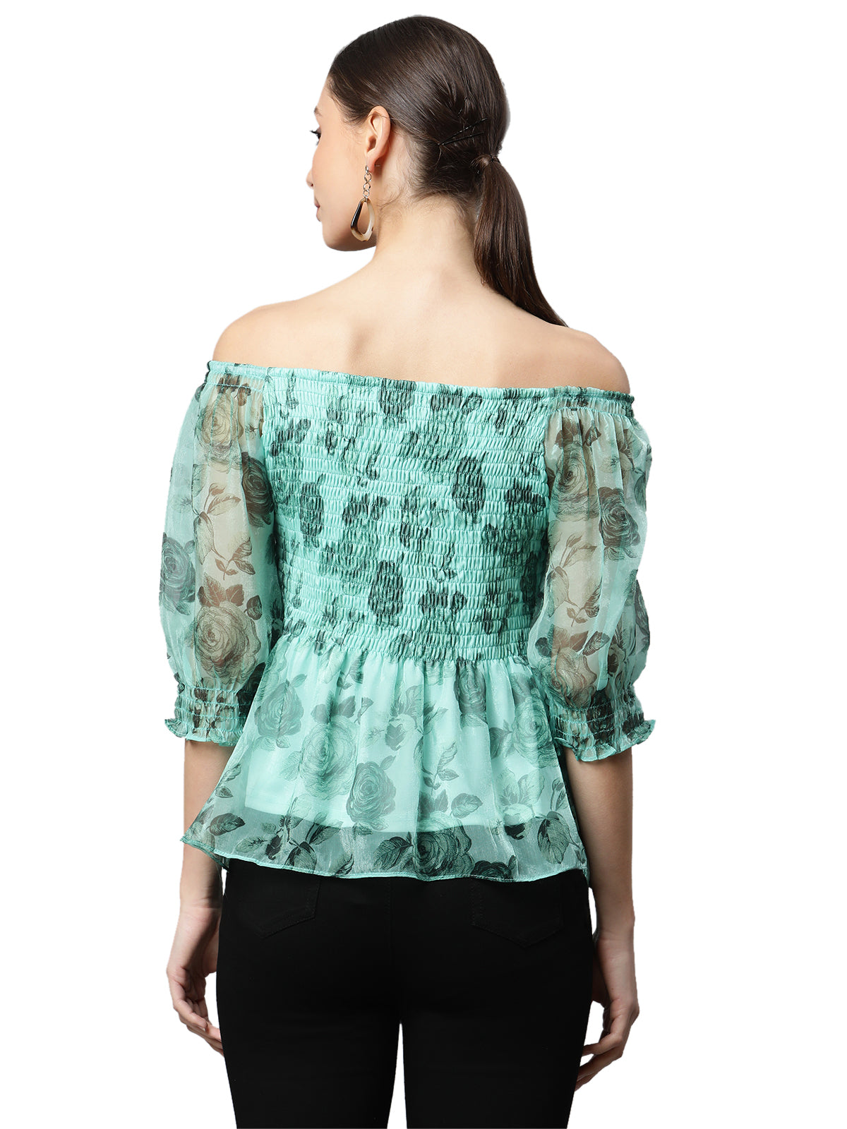 Off Shoulder Floral Printed Top - Global Republic