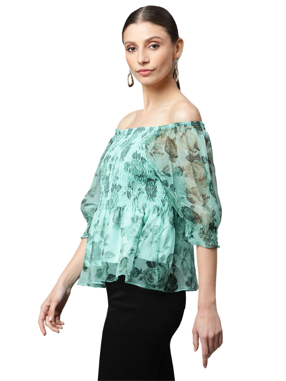 Off Shoulder Floral Printed Top - Global Republic