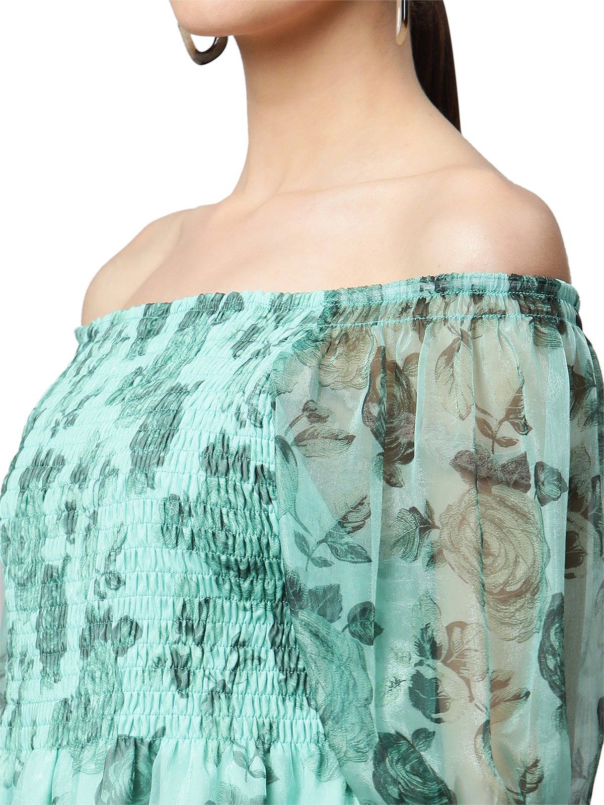 Off Shoulder Floral Printed Top - Global Republic