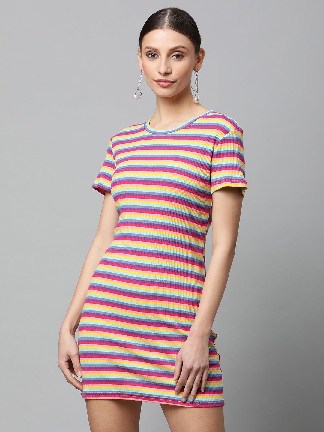 Striped Slim Fit Bodycon Dress - Global Republic