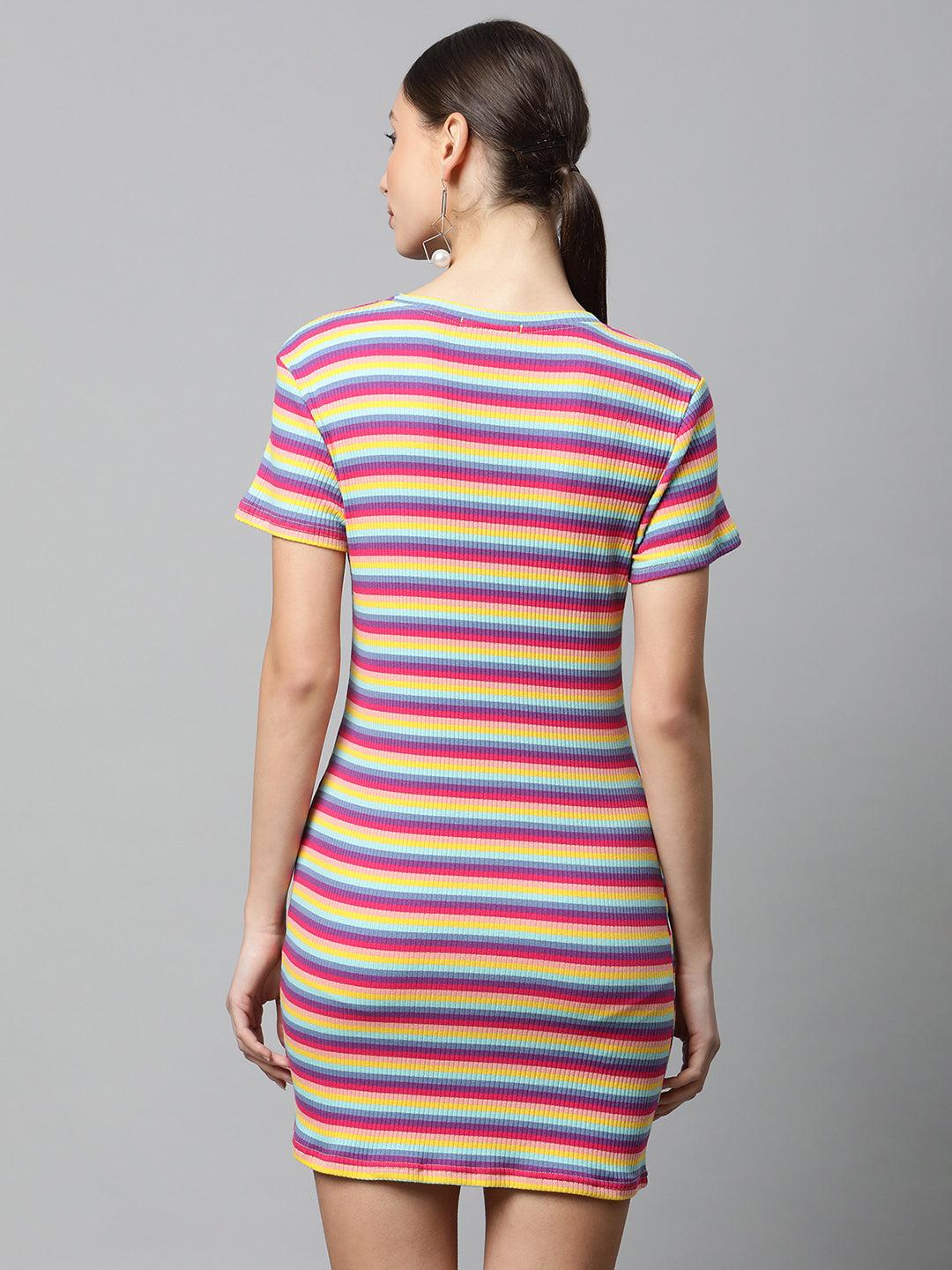 Striped Slim Fit Bodycon Dress - Global Republic