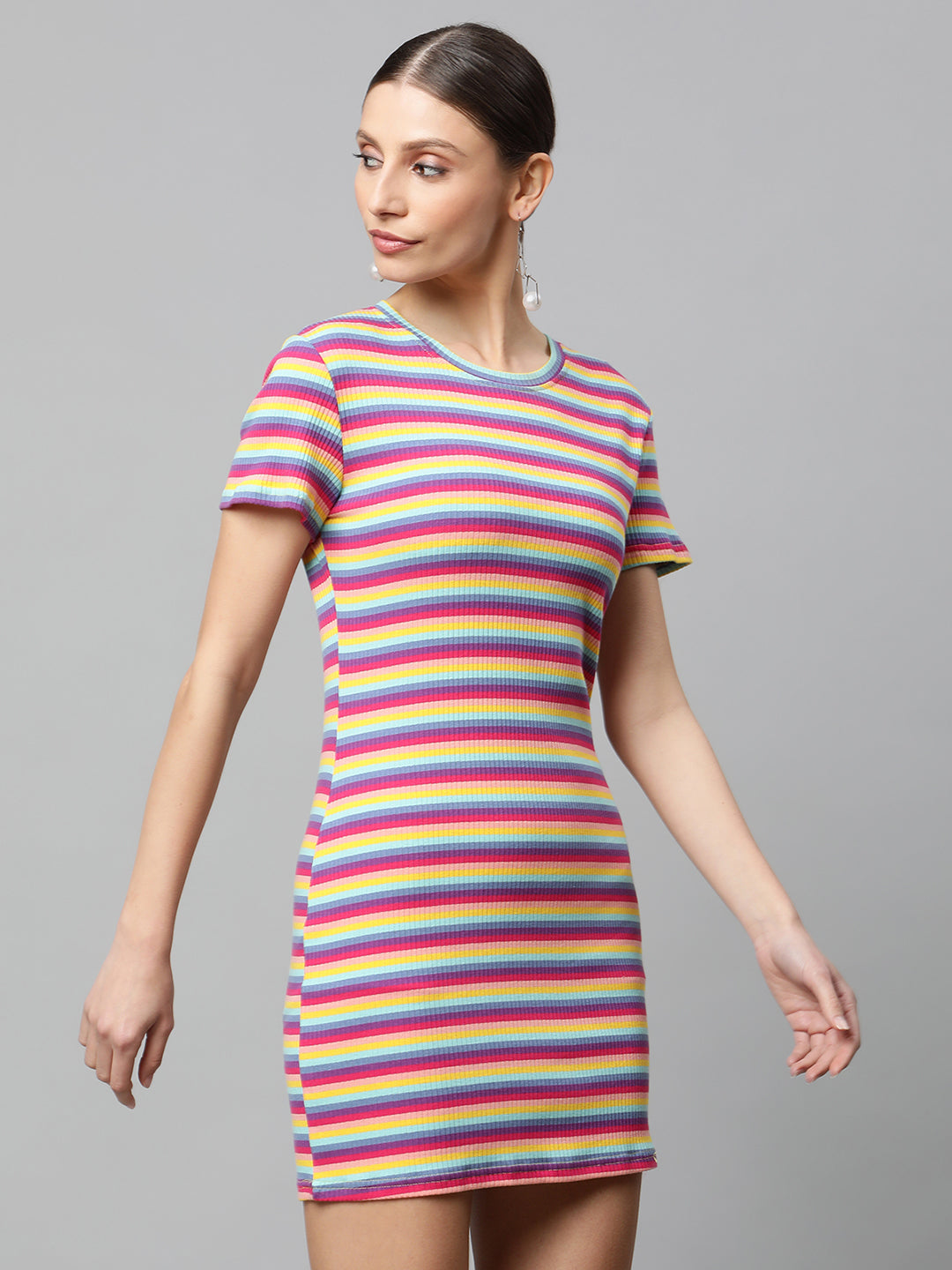 Striped Slim Fit Bodycon Dress - Global Republic