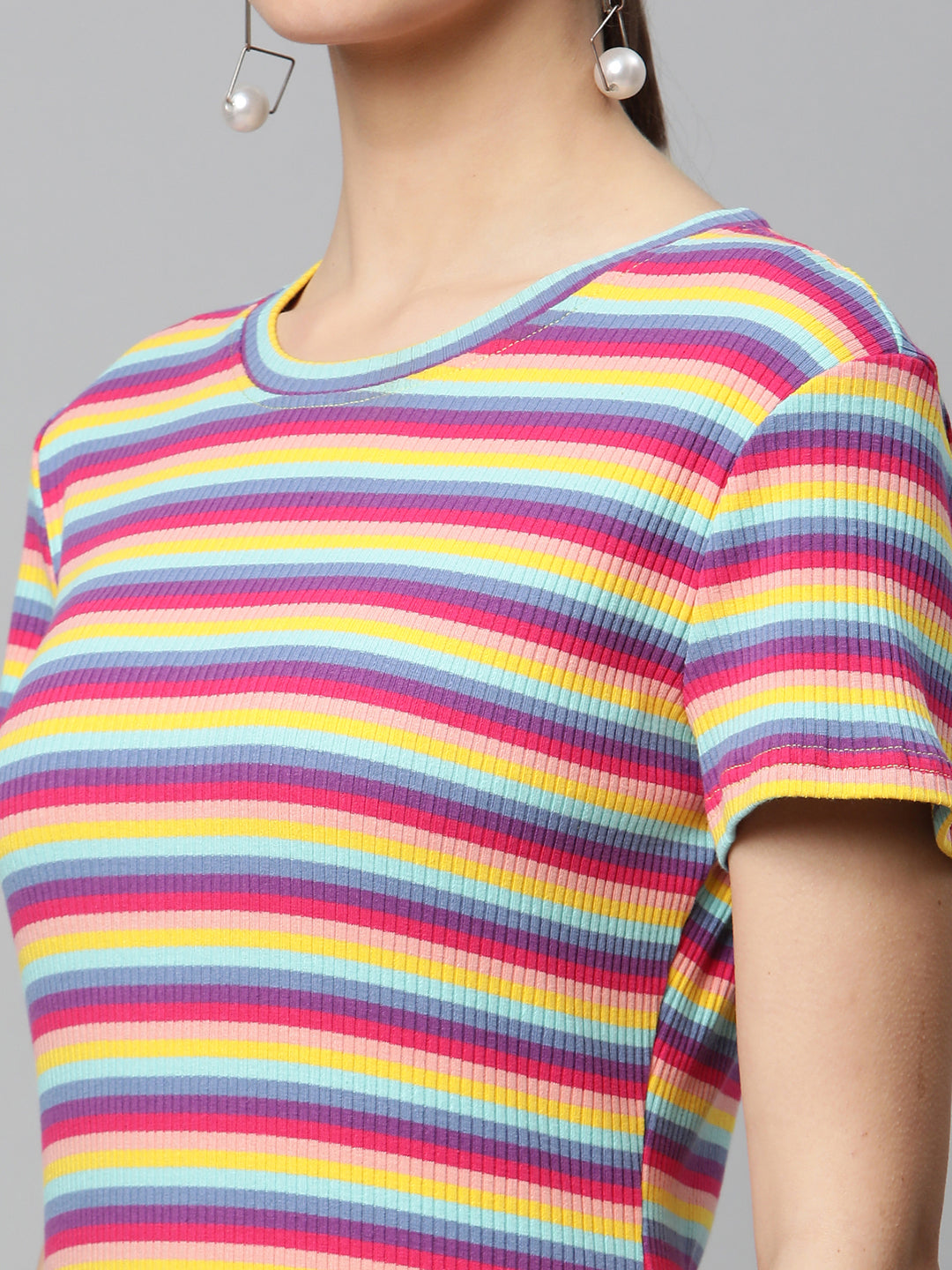 Striped Slim Fit Bodycon Dress - Global Republic