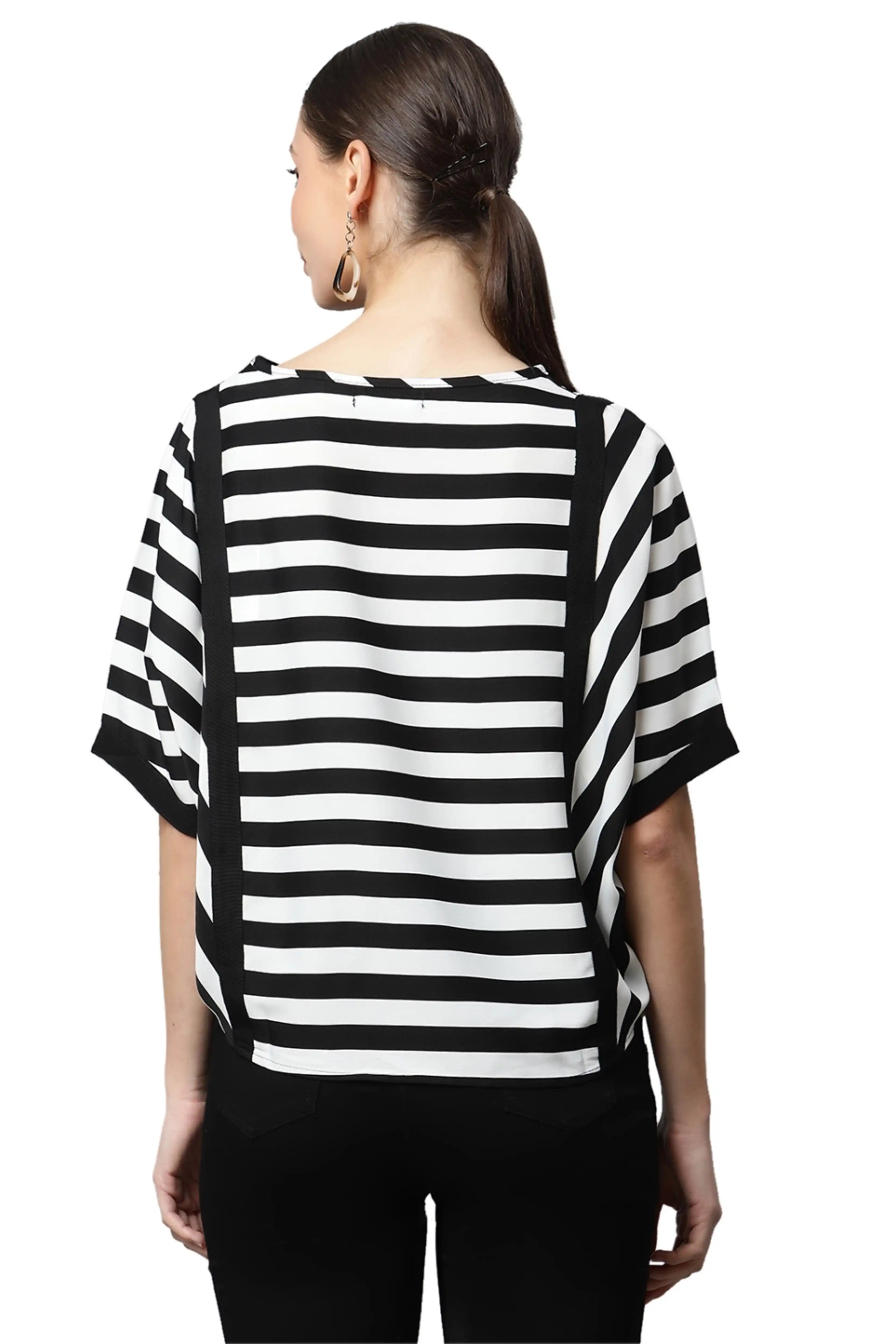 Black and White Striped Top