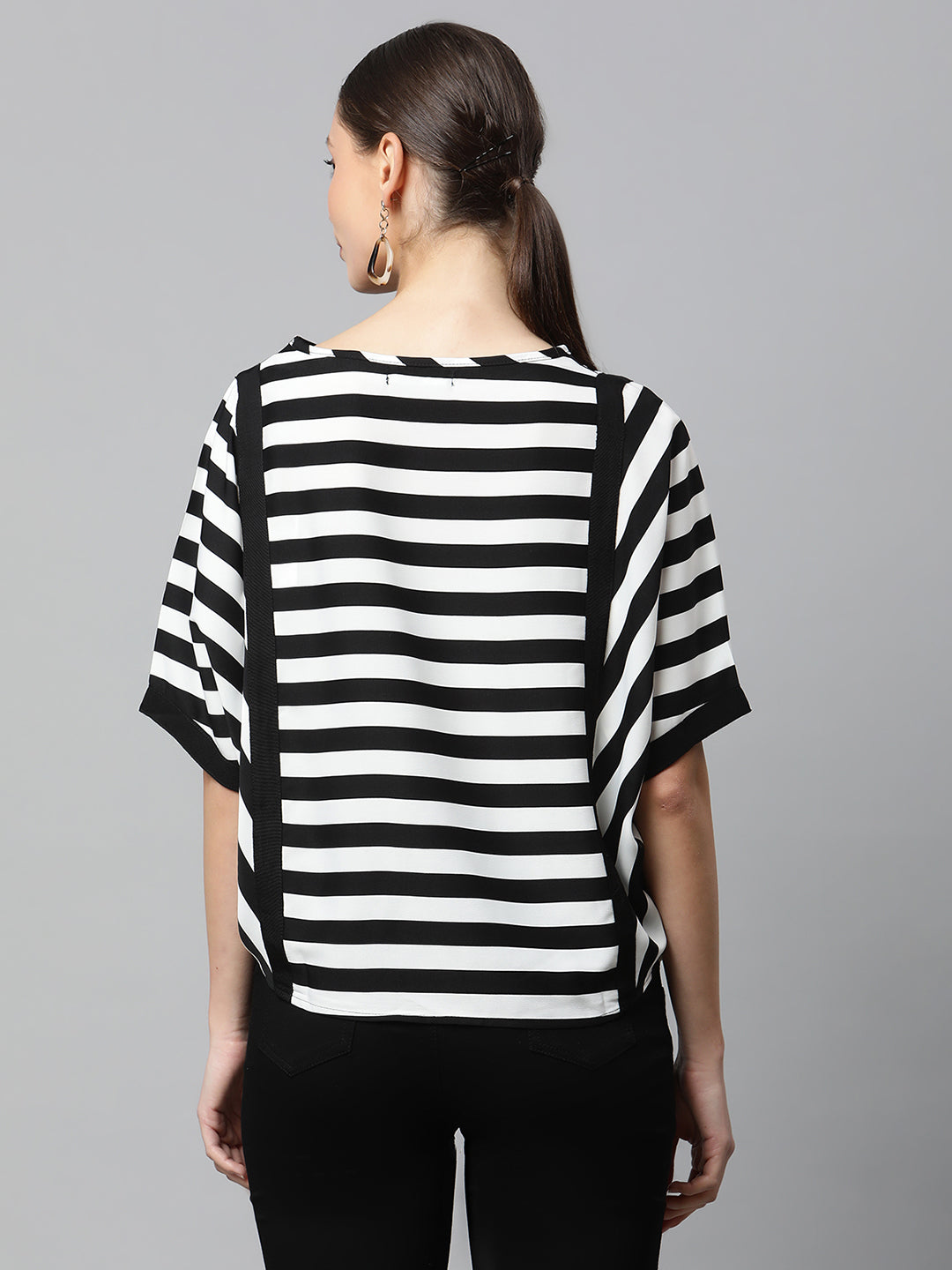 Black and White Striped Top - Global Republic