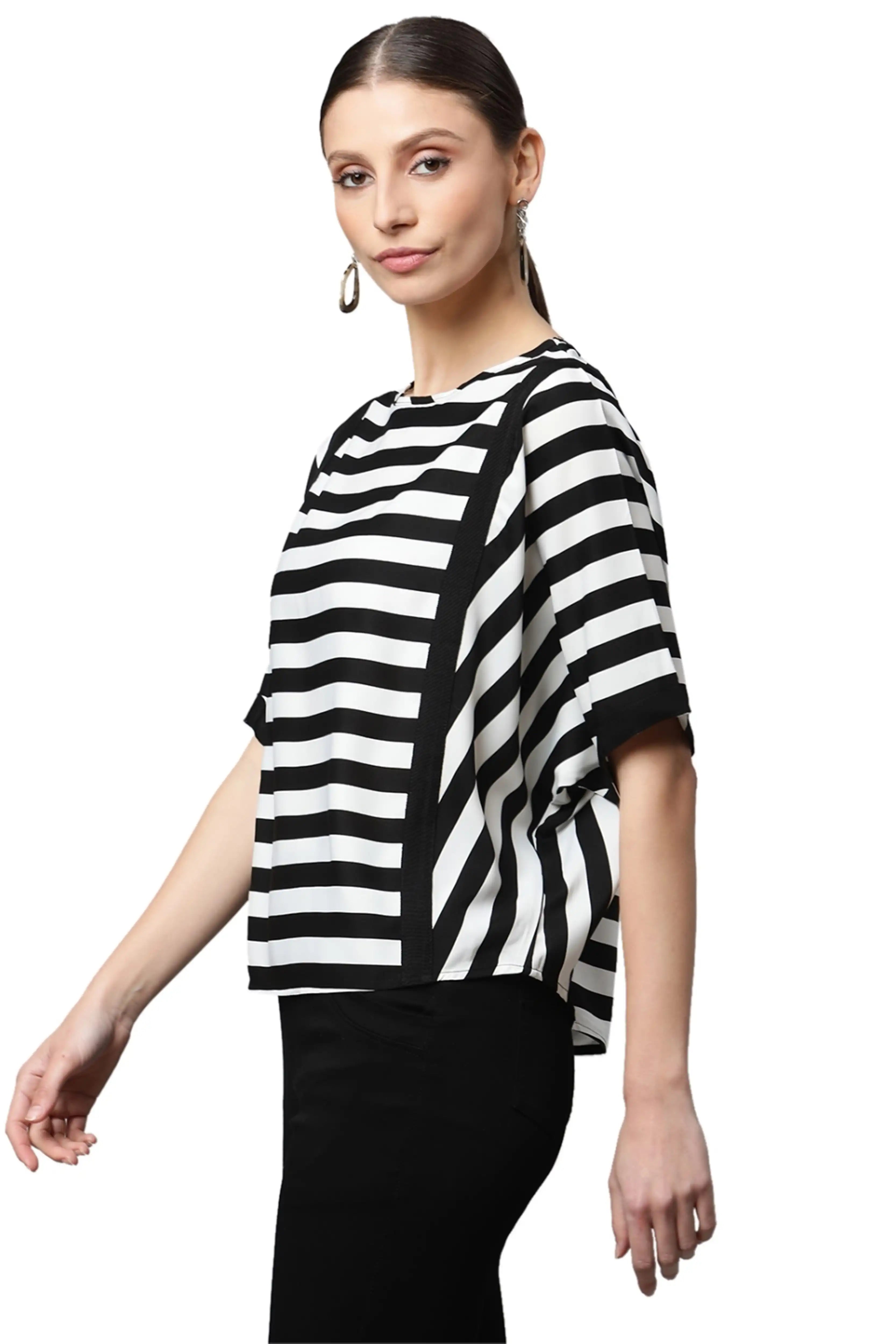 Black and White Striped Top