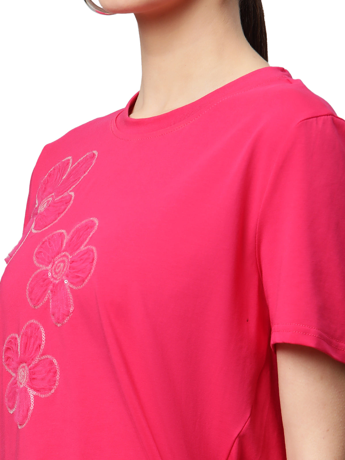 Women Regular Fit Floral Embroidery Top - Global Republic