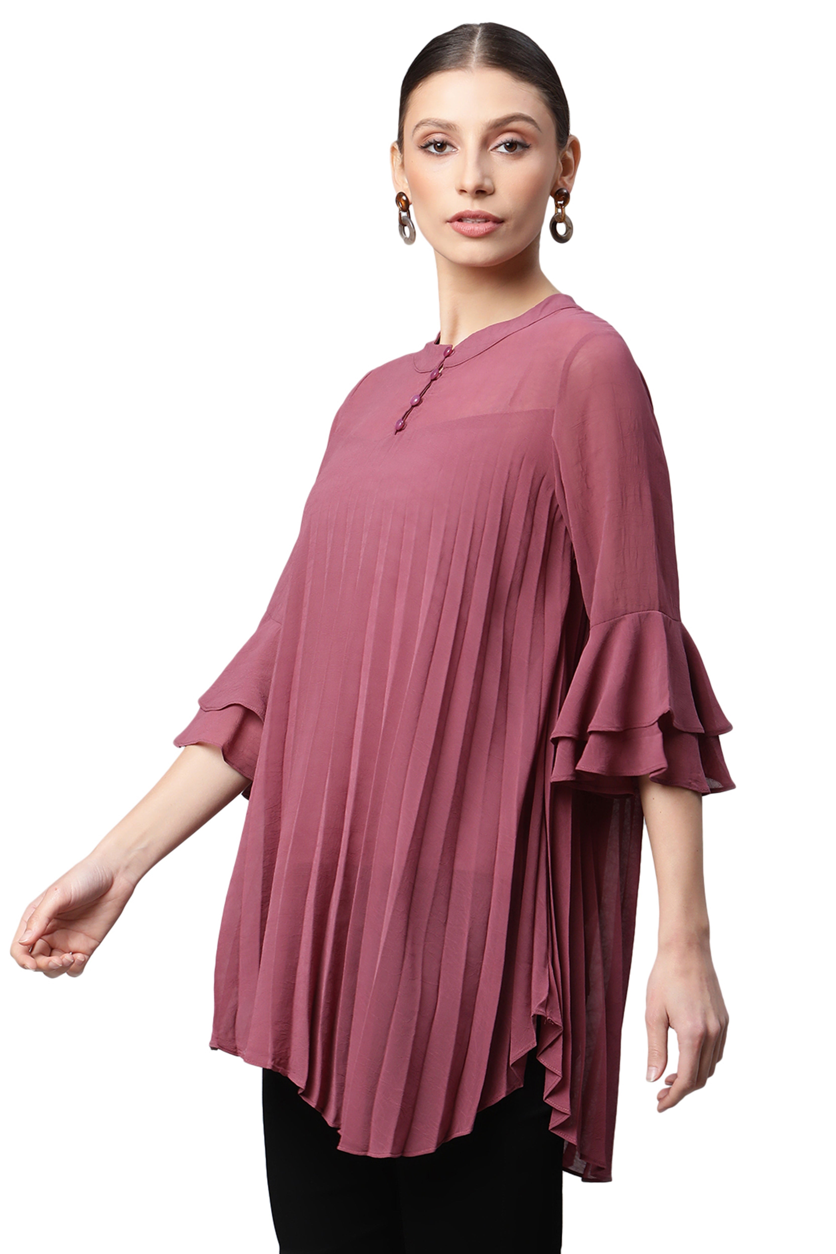 Flared Fit Asymmetric Hem Top