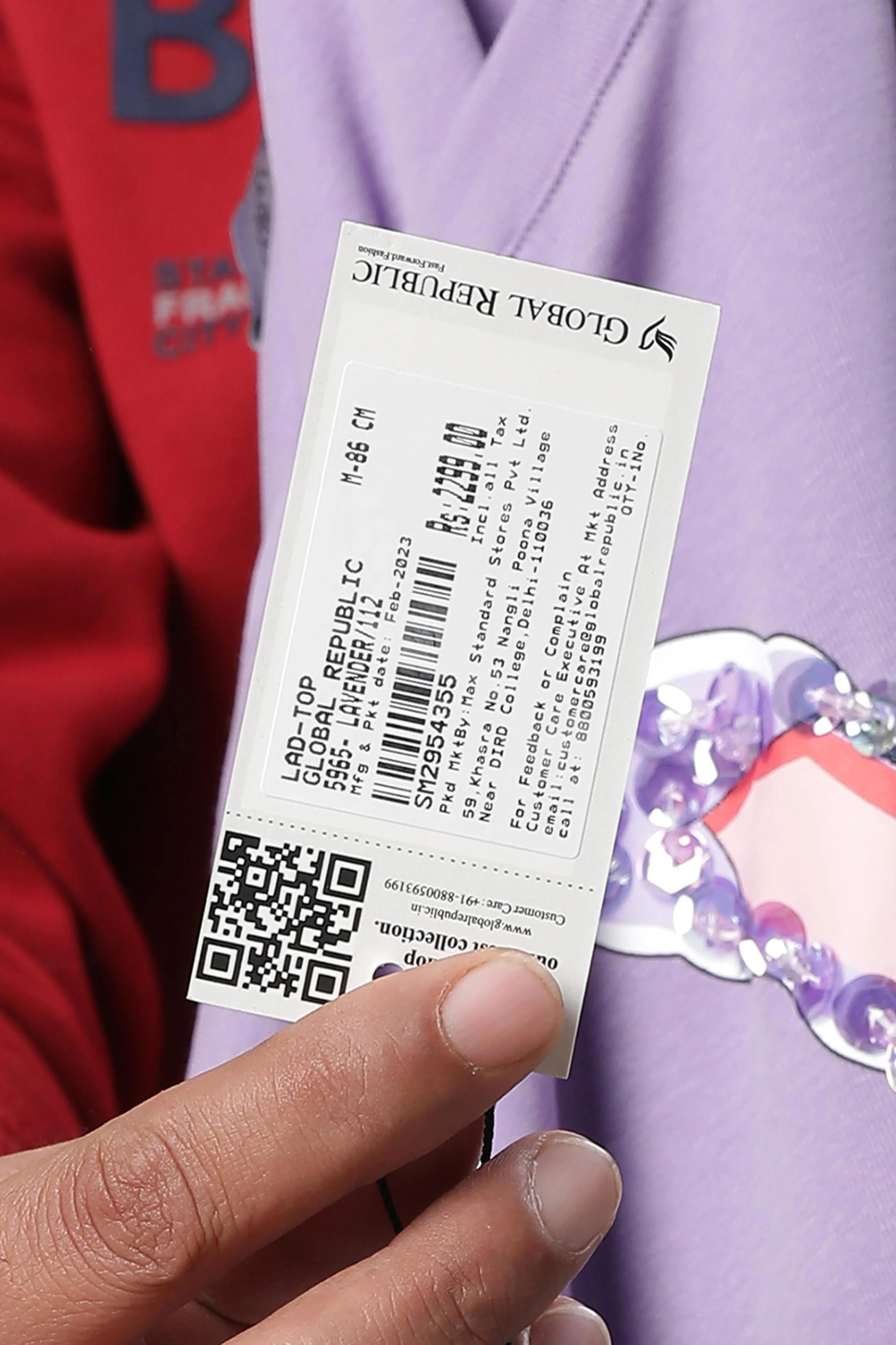 women lavender round neck printed top