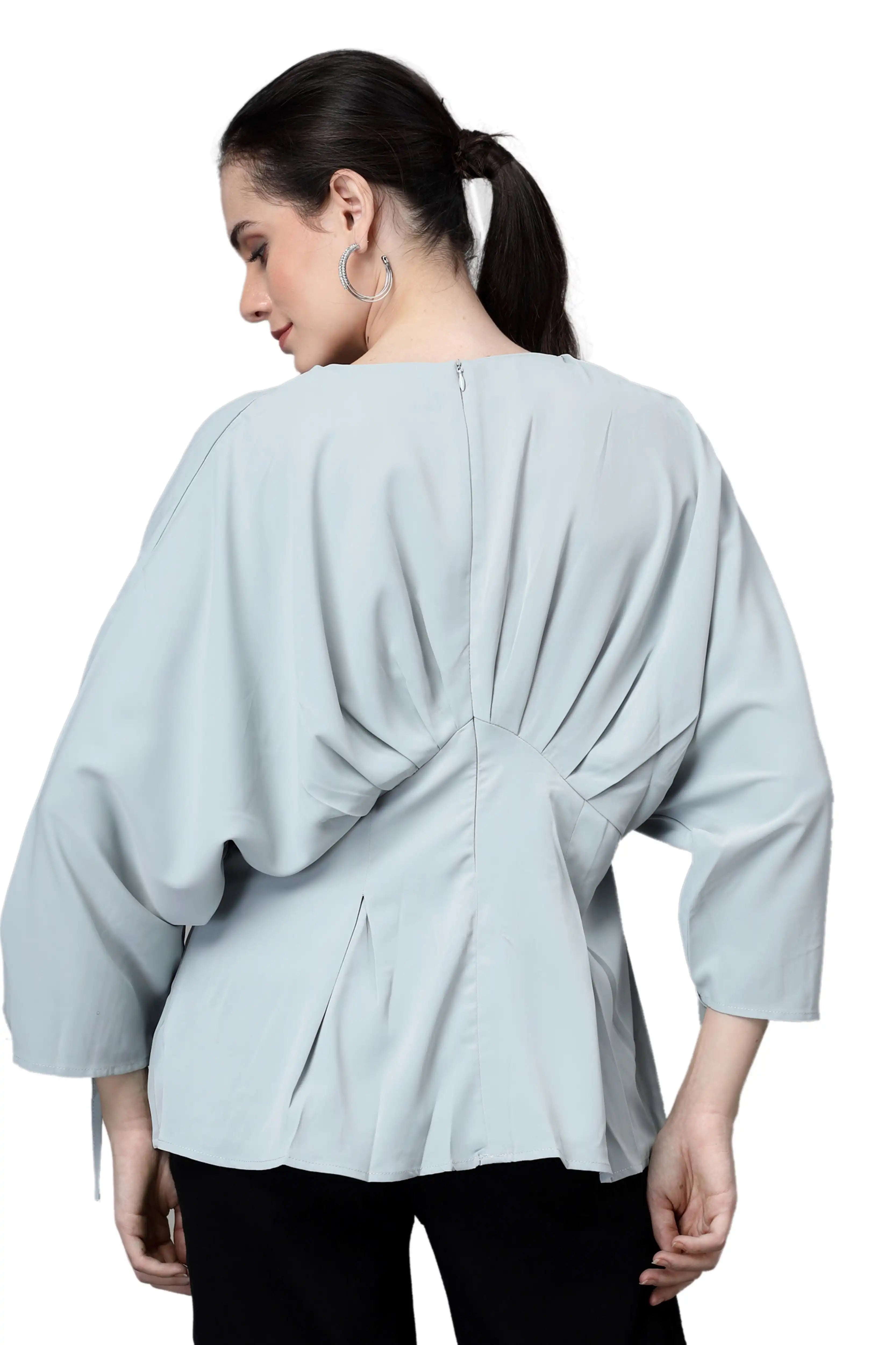 V-Neck Regular Fit Peplum Top