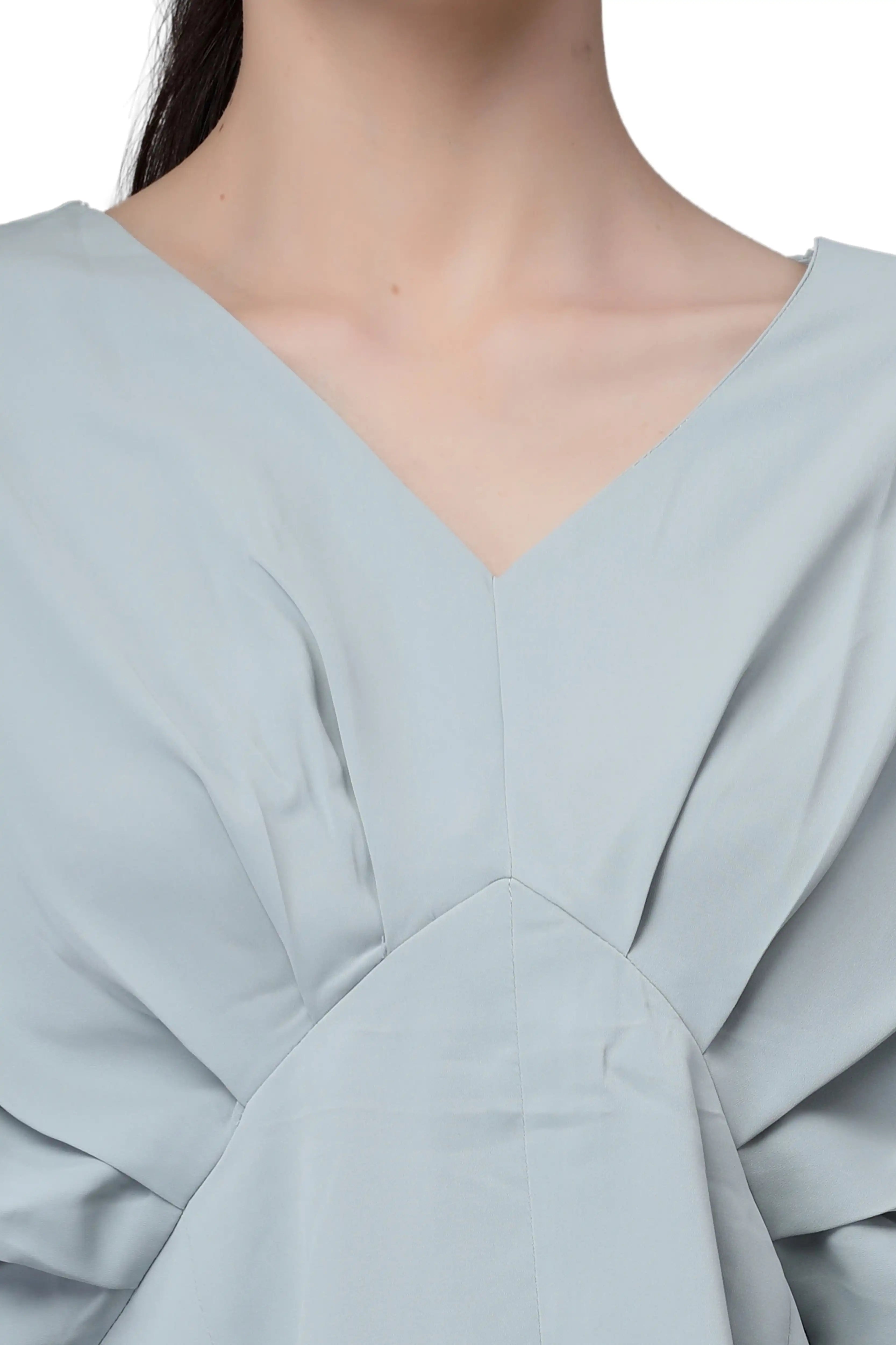 V-Neck Regular Fit Peplum Top