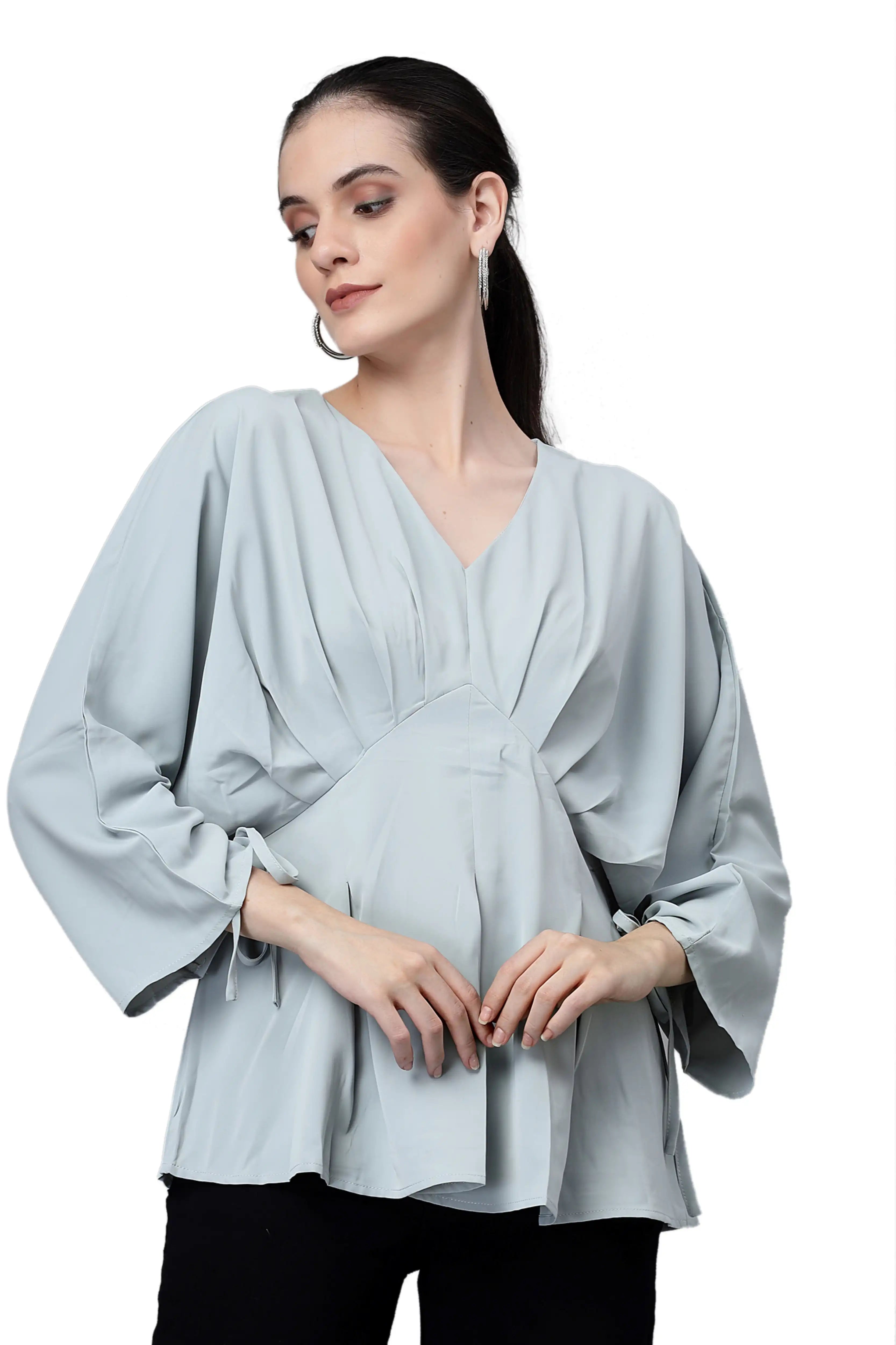 V-Neck Regular Fit Peplum Top