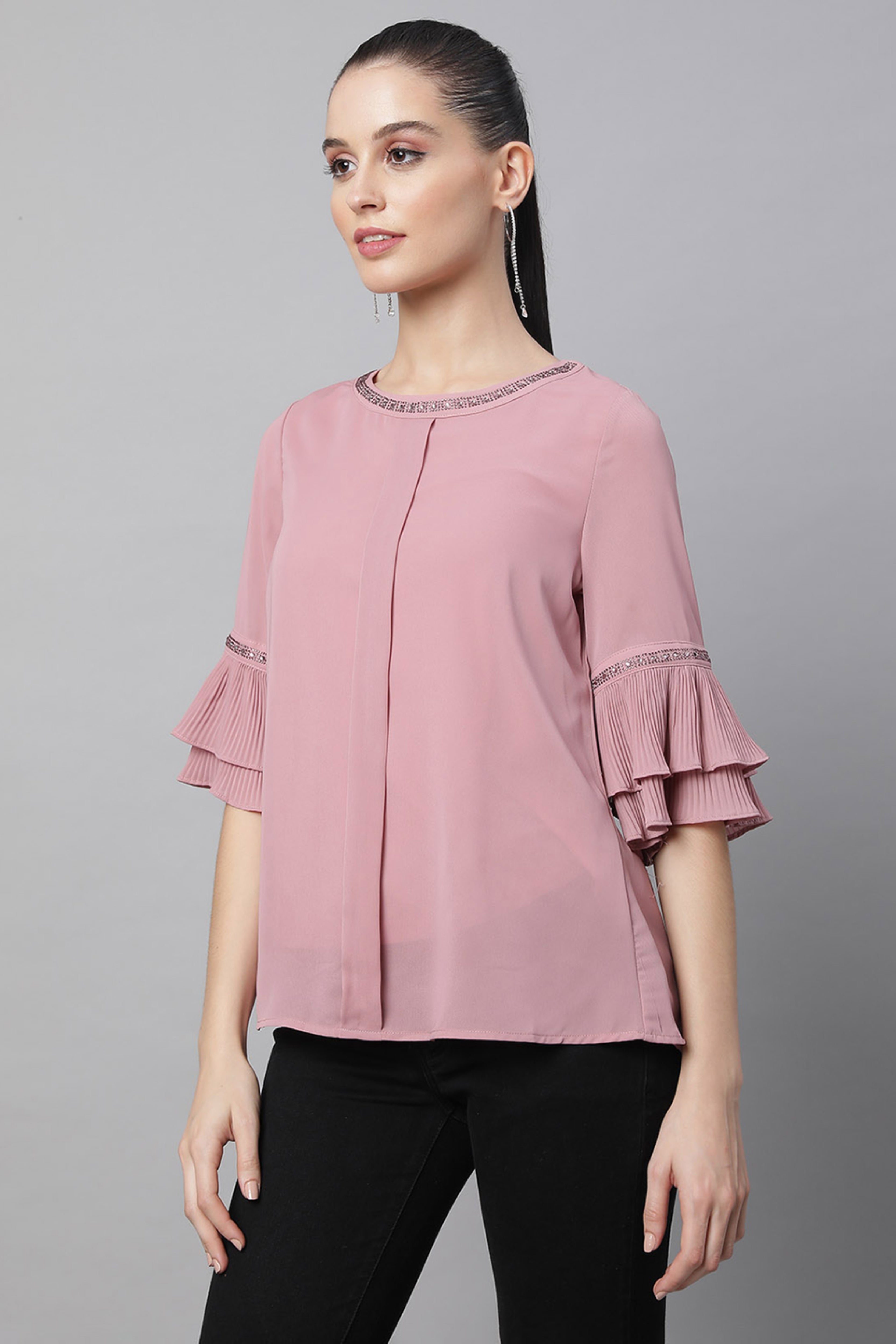 Pink Embellished Top
